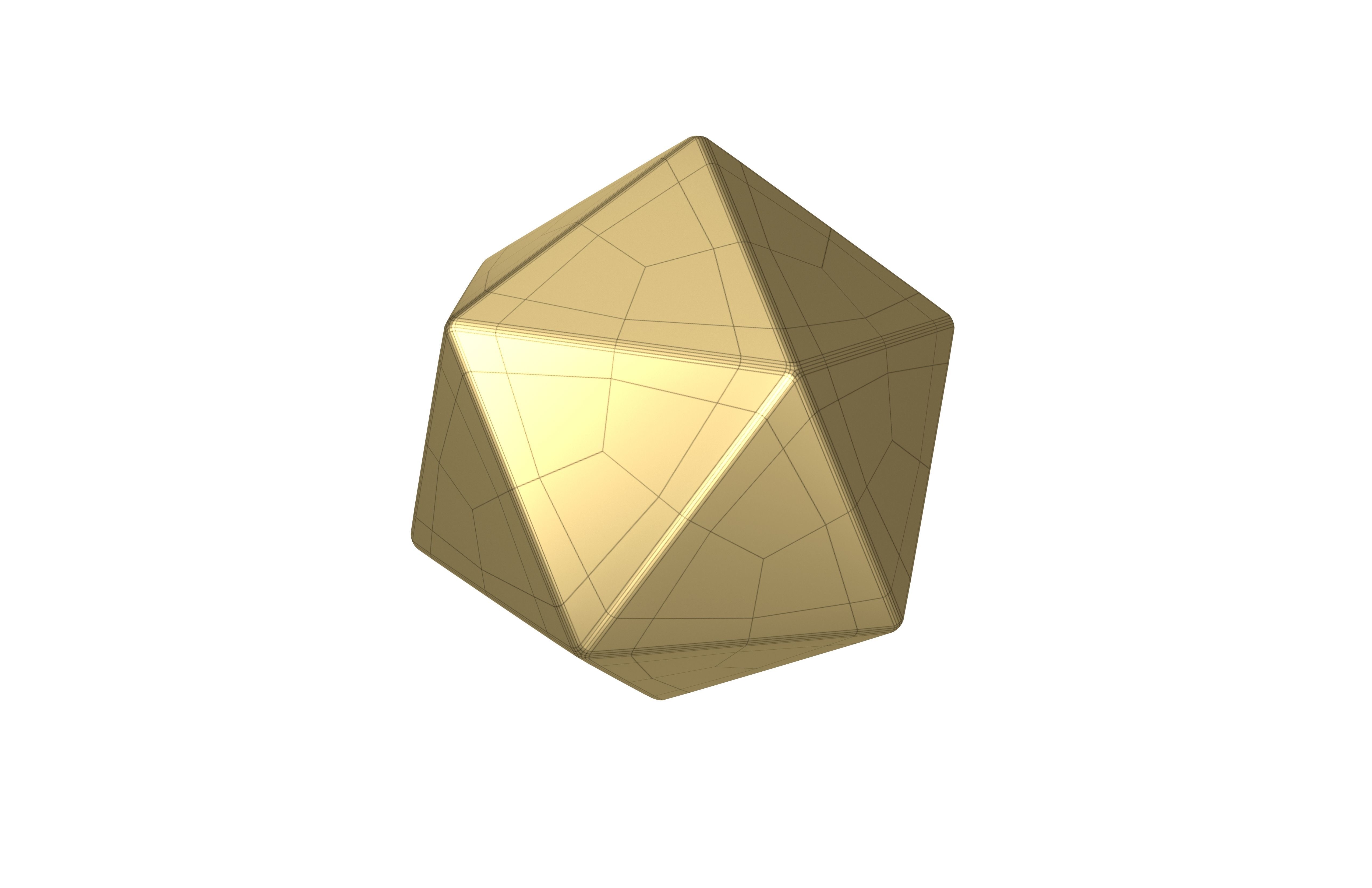 Icosahedron Geometric v1 004 Low-poly 3D model_2