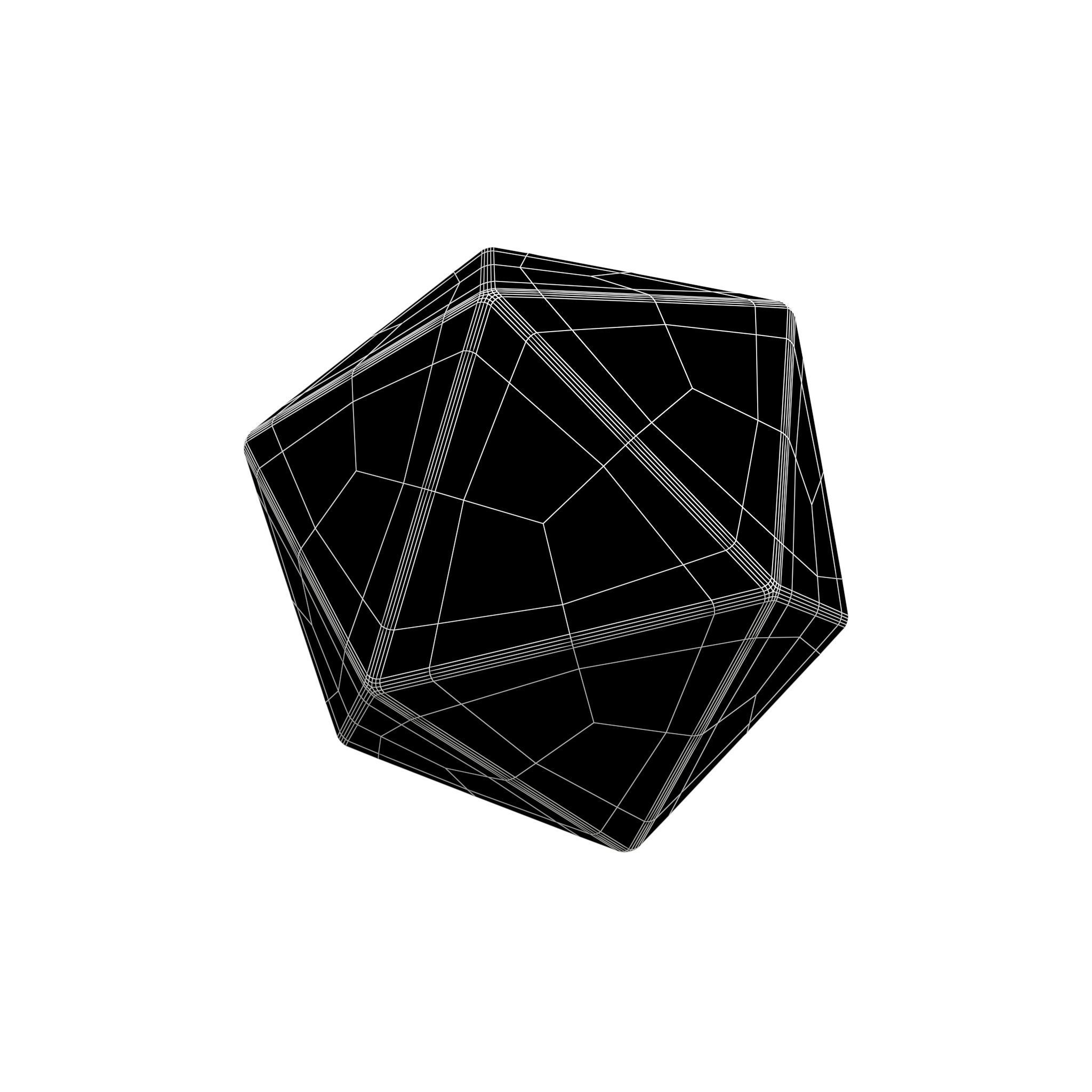 Icosahedron Geometric v1 004 Low-poly 3D model_4