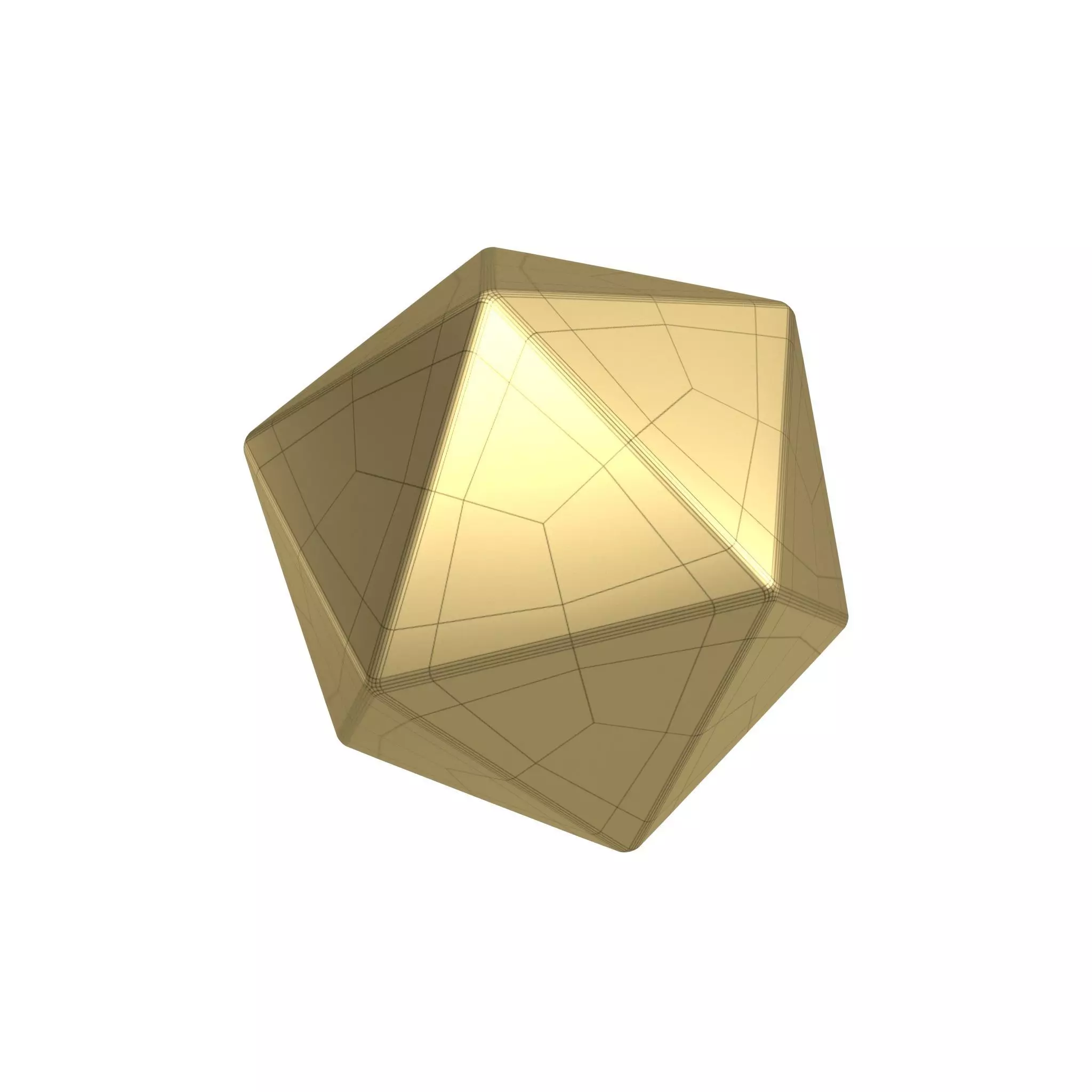 Icosahedron Geometric v1 004 Low-poly 3D model_0