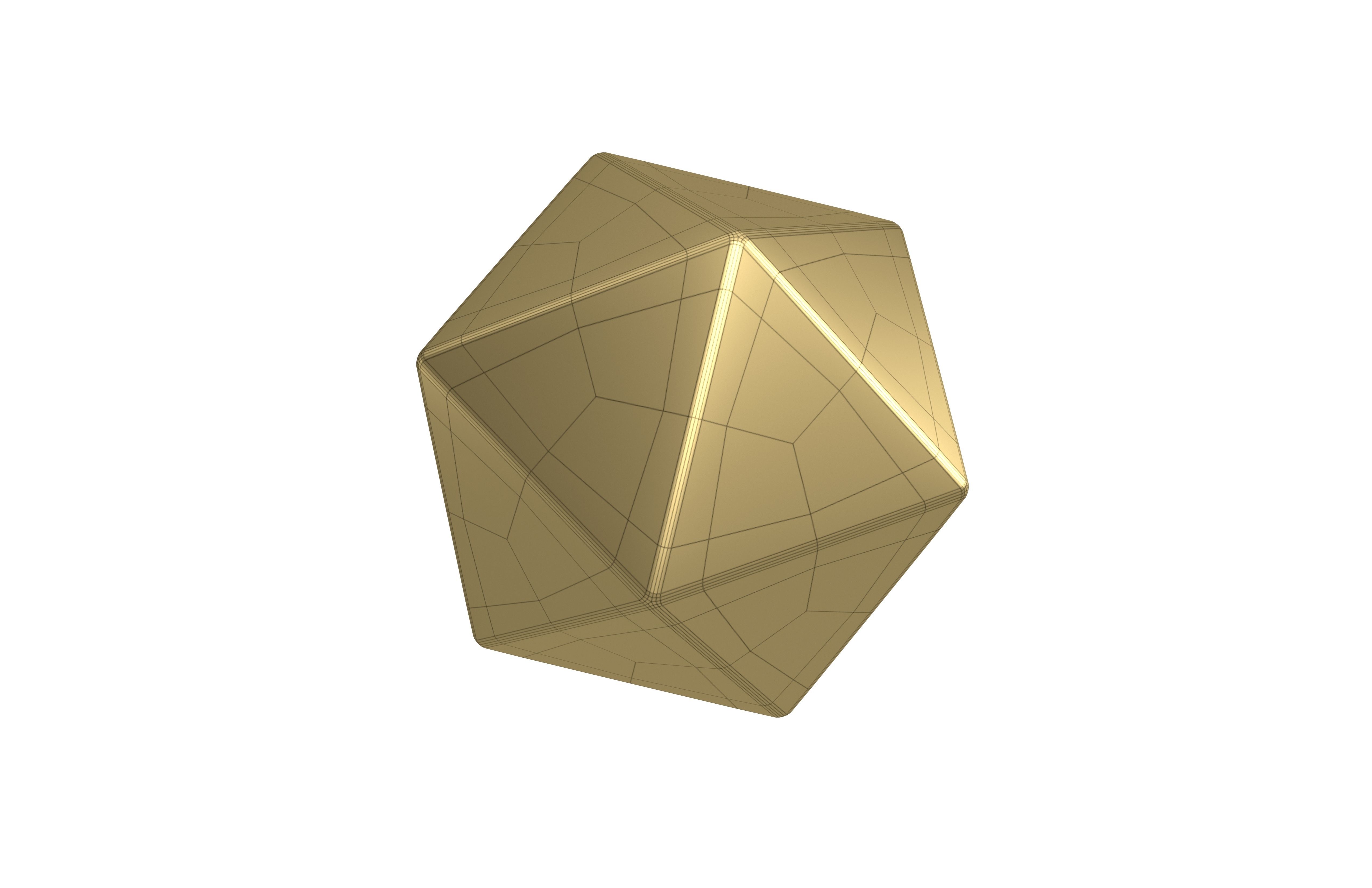 Icosahedron Geometric v1 004 Low-poly 3D model_1