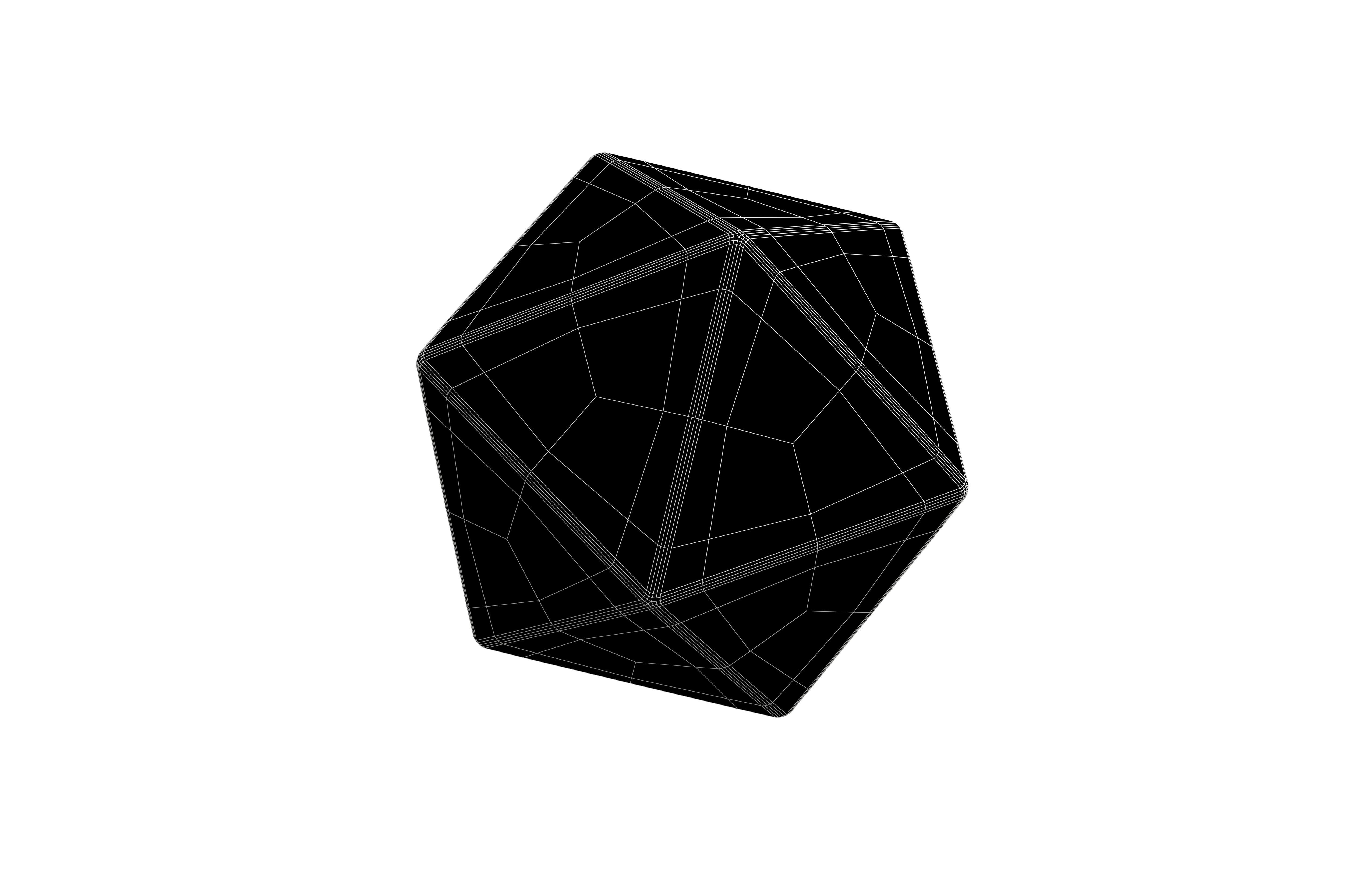 Icosahedron Geometric v1 004 Low-poly 3D model_5