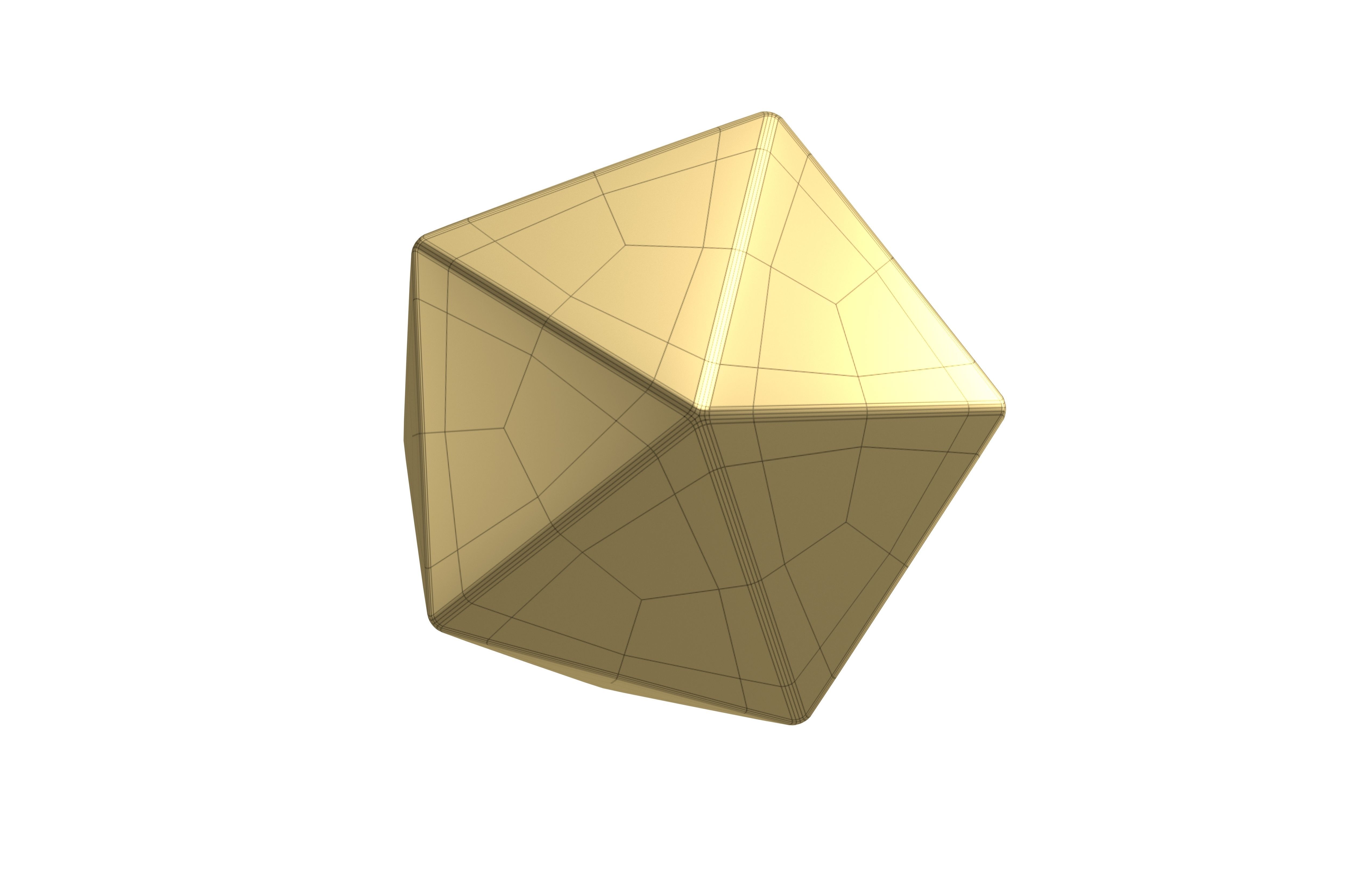 Icosahedron Geometric v1 004 Low-poly 3D model_3