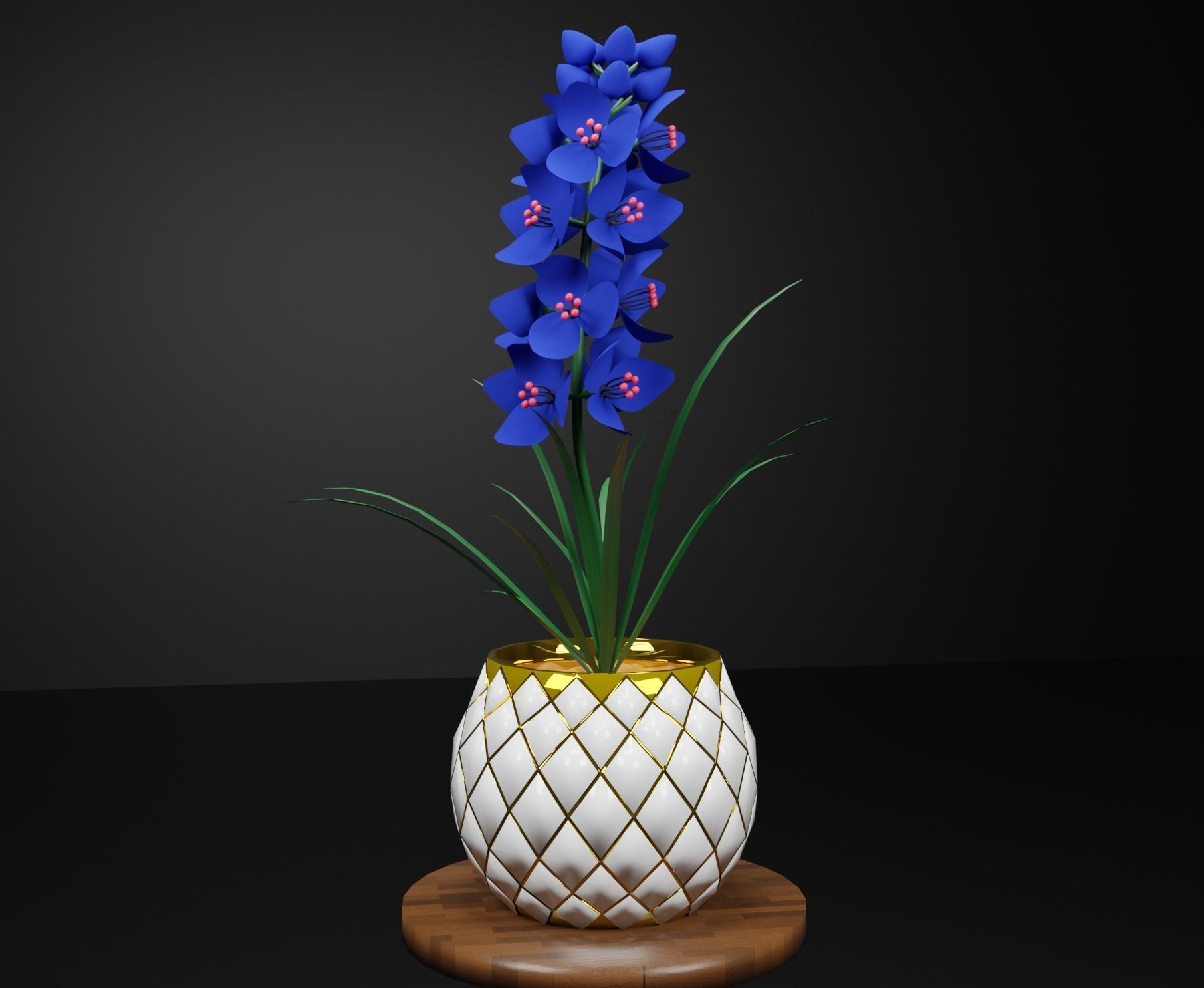 3D FLOWER Low-poly 3D model_1