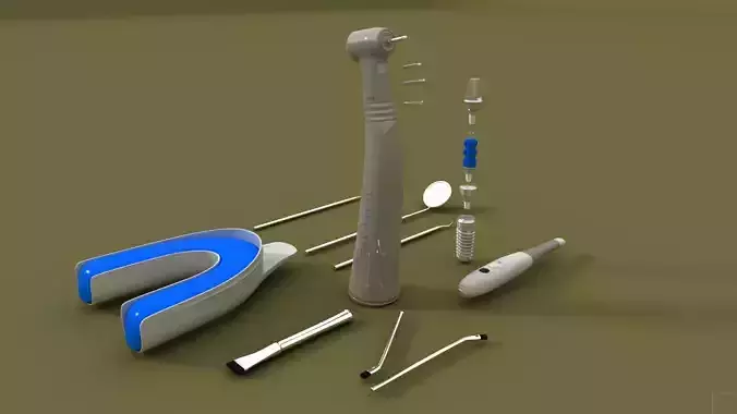 Dental Tools Low-poly 3D model