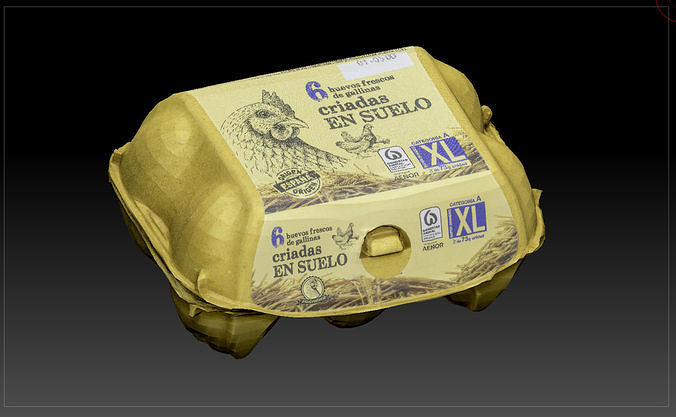 Egg Box Low-poly 3D model 7