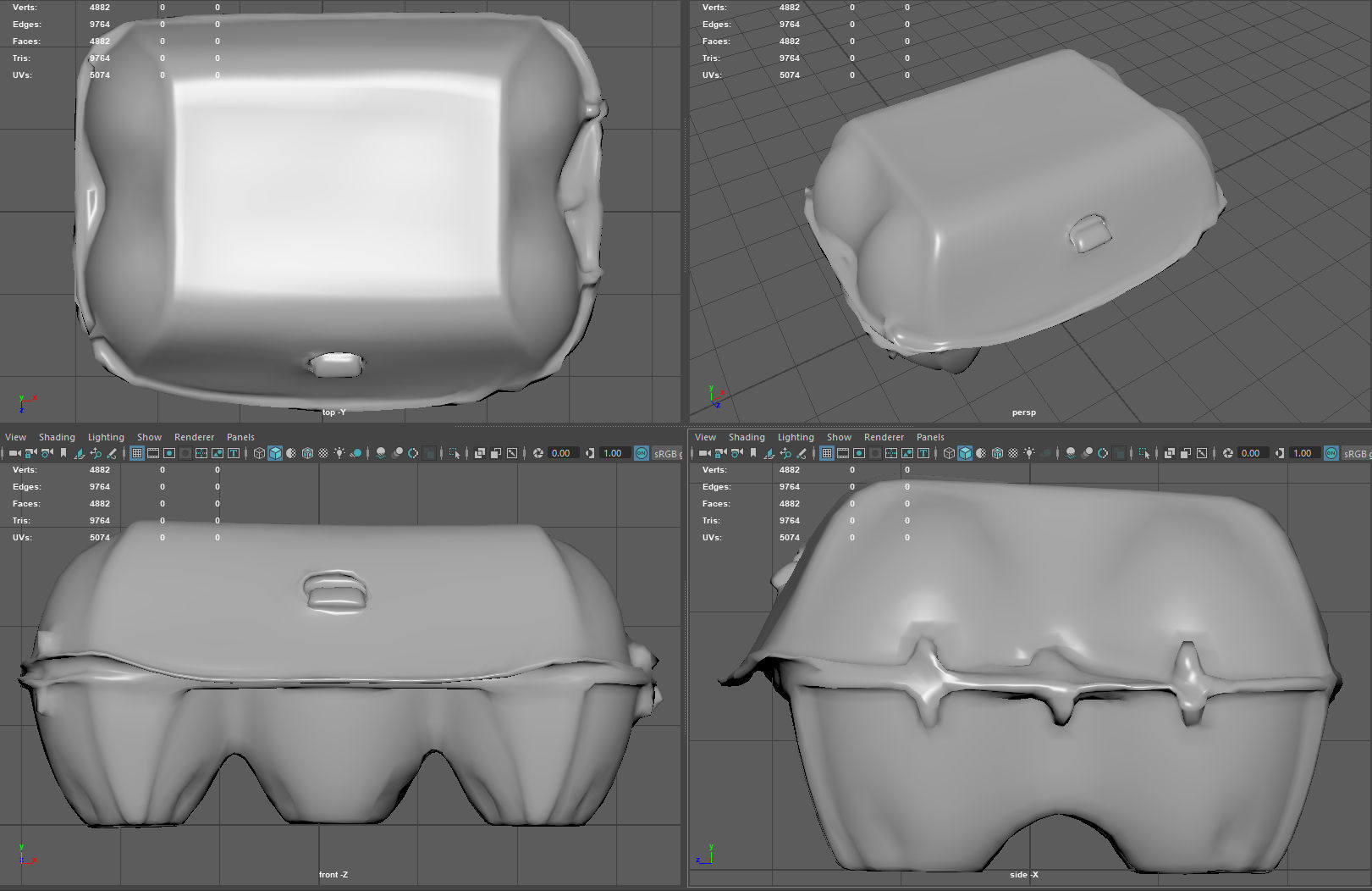 Egg Box Low-poly 3D model_12
