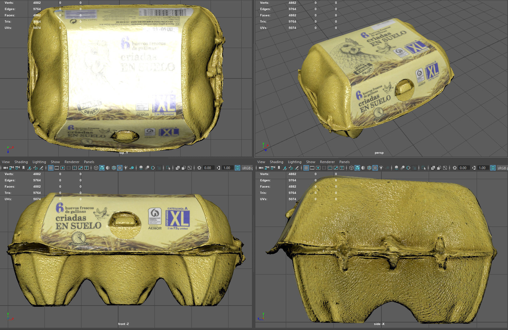 Egg Box Low-poly 3D model_11