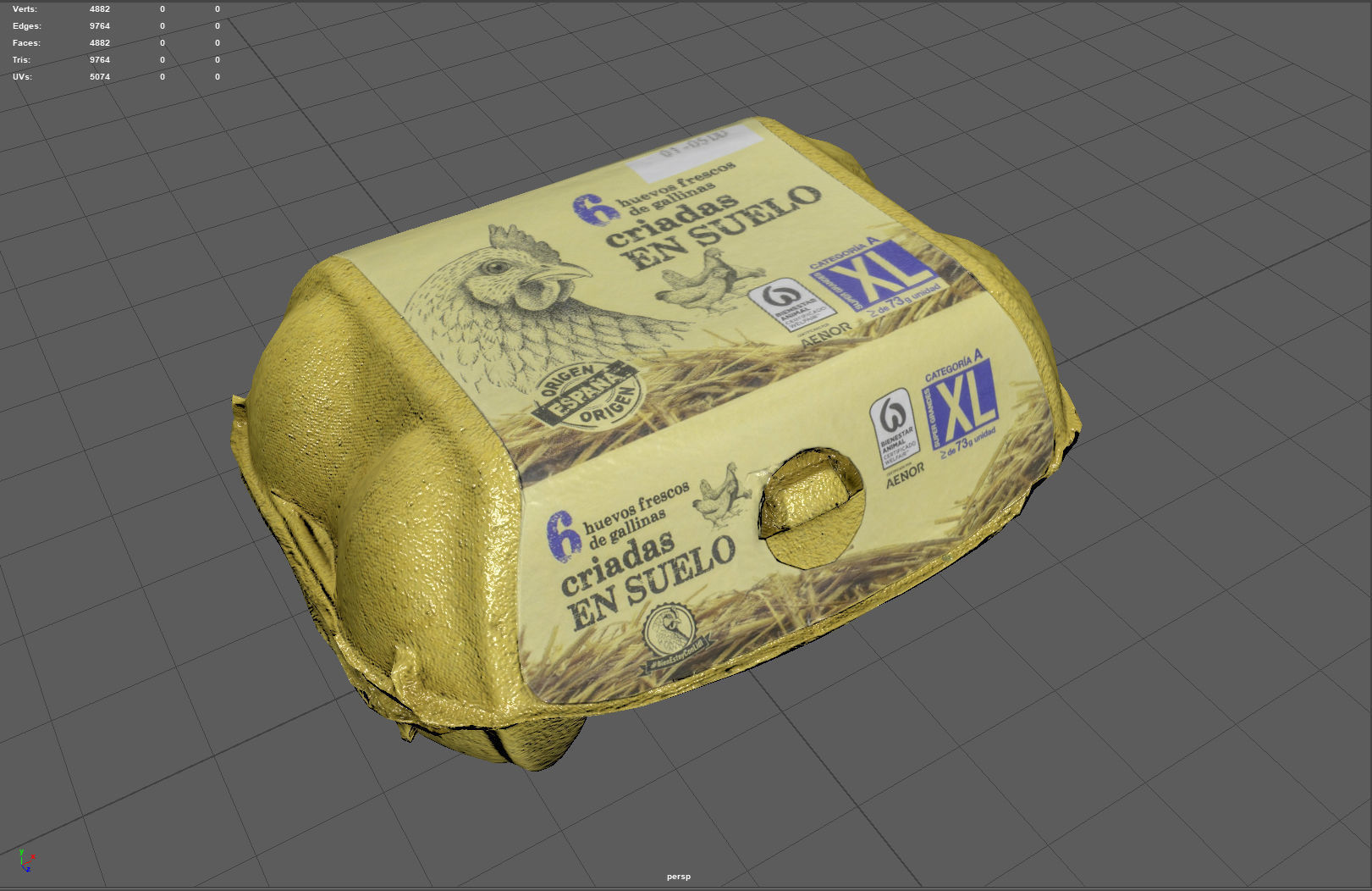 Egg Box Low-poly 3D model_8