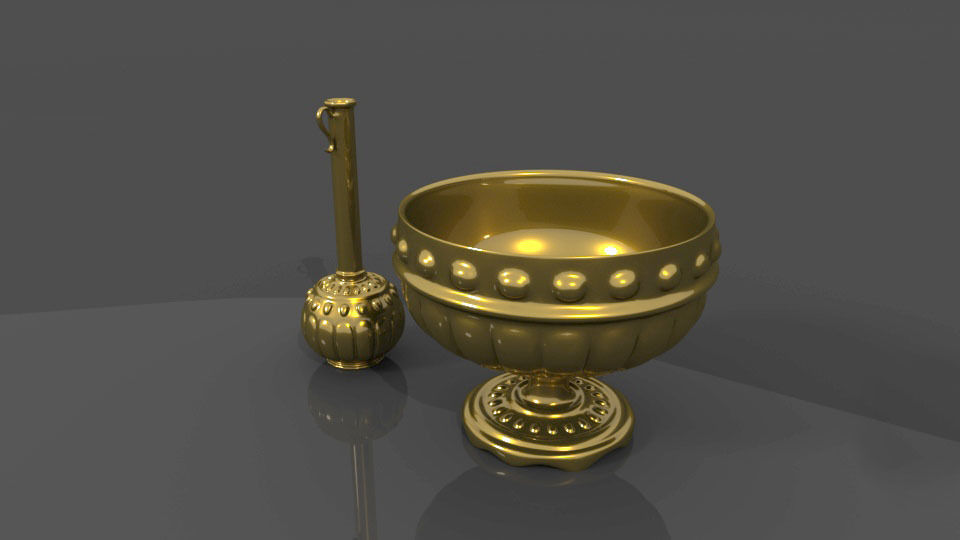 Ancient cups Low-poly 3D model_1