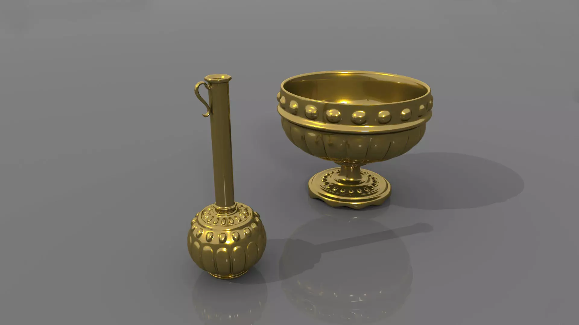 Ancient cups Low-poly 3D model_0