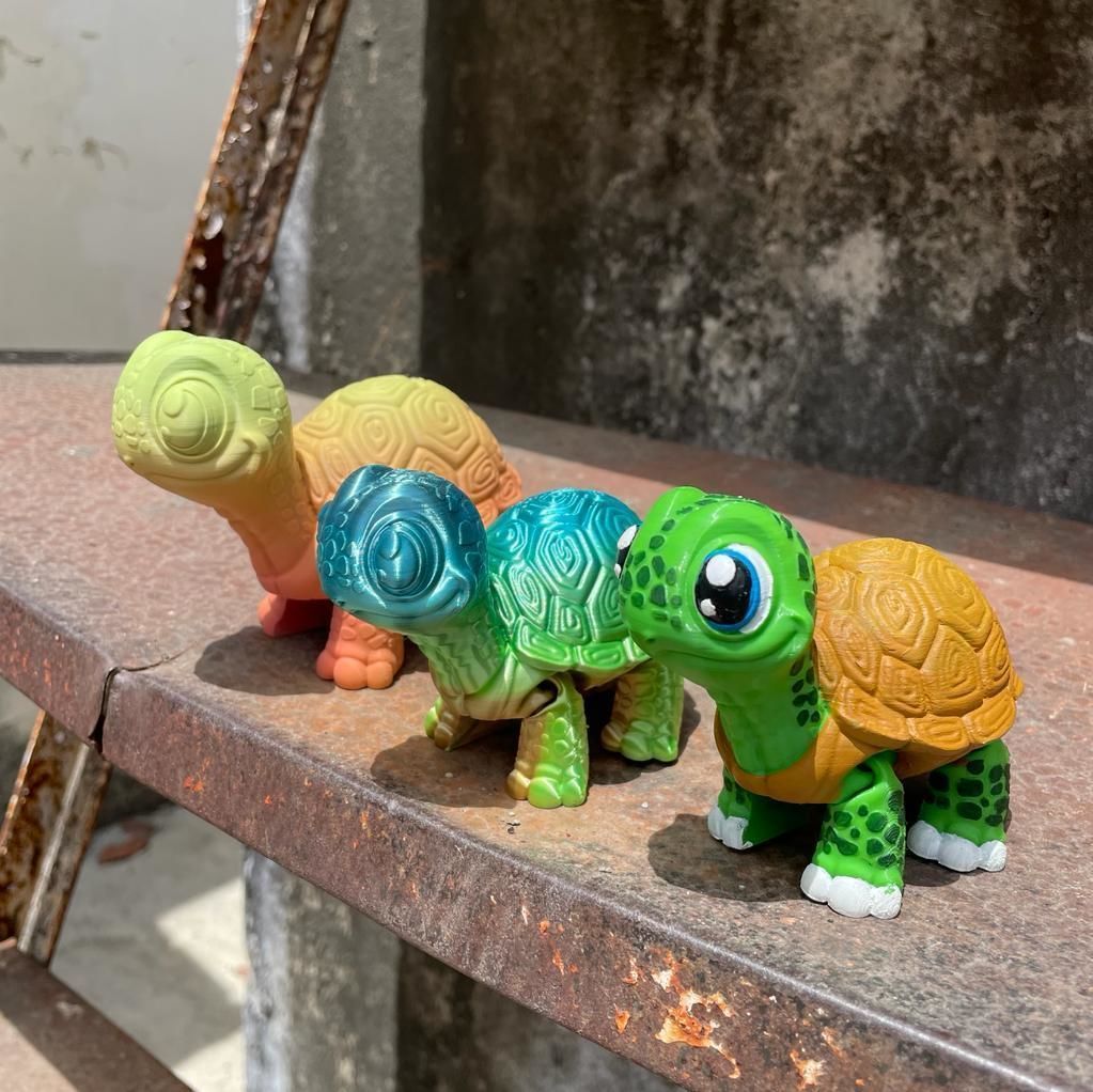 CUTE FLEXI TURTLE ARTICULATED 3D print model_2