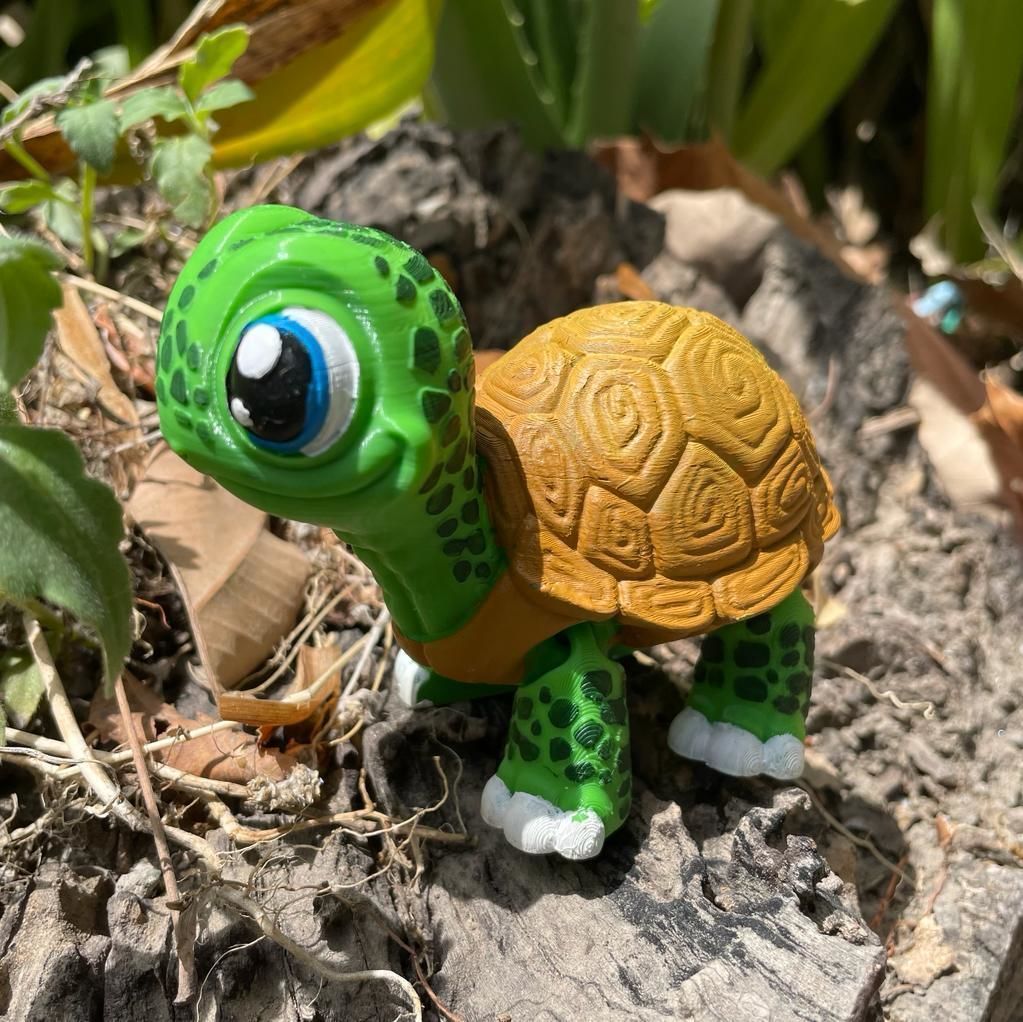 CUTE FLEXI TURTLE ARTICULATED 3D print model_3