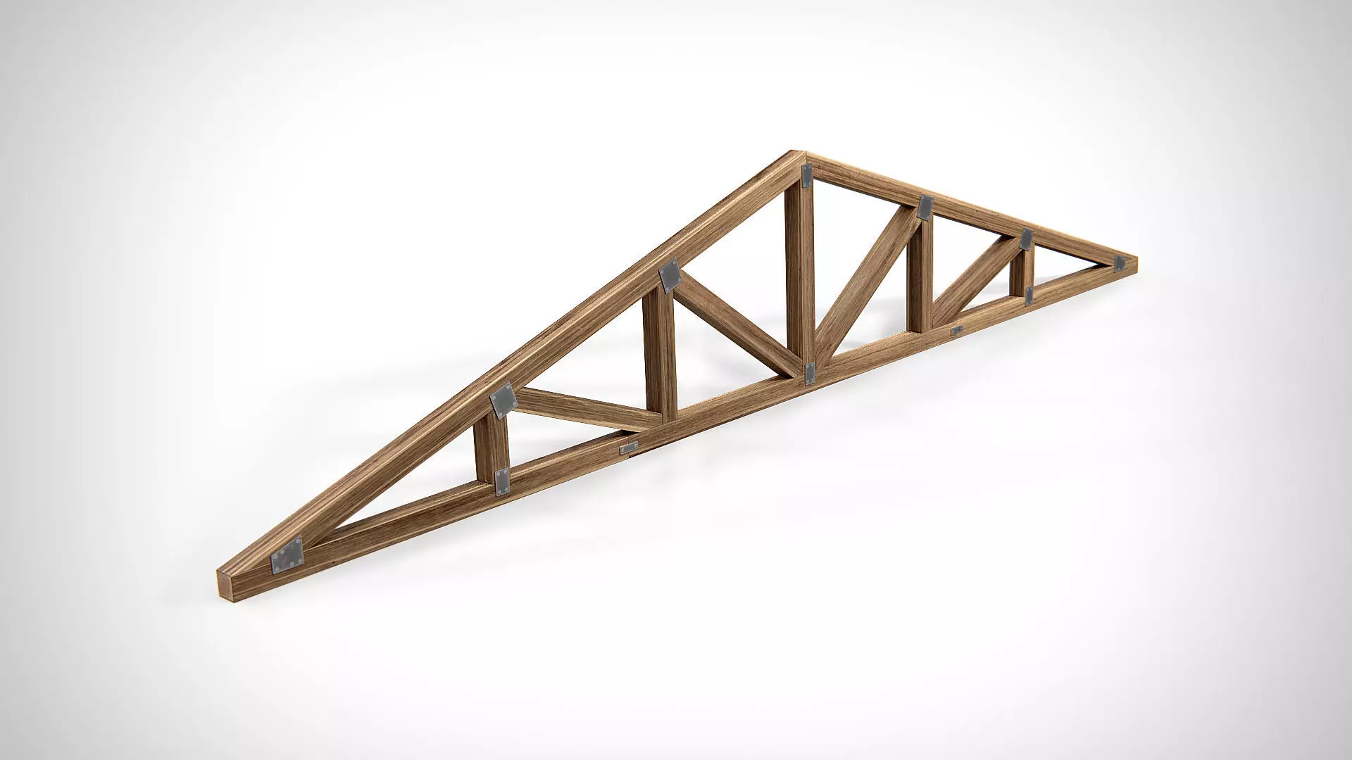 Wooden Truss Double Howe PBR Low-poly 3D model