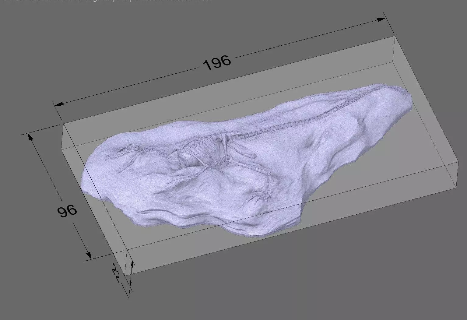 Velociraptor Fossil Rock - 3D Skeleton of Raptor Dinosaur 3D print model_0