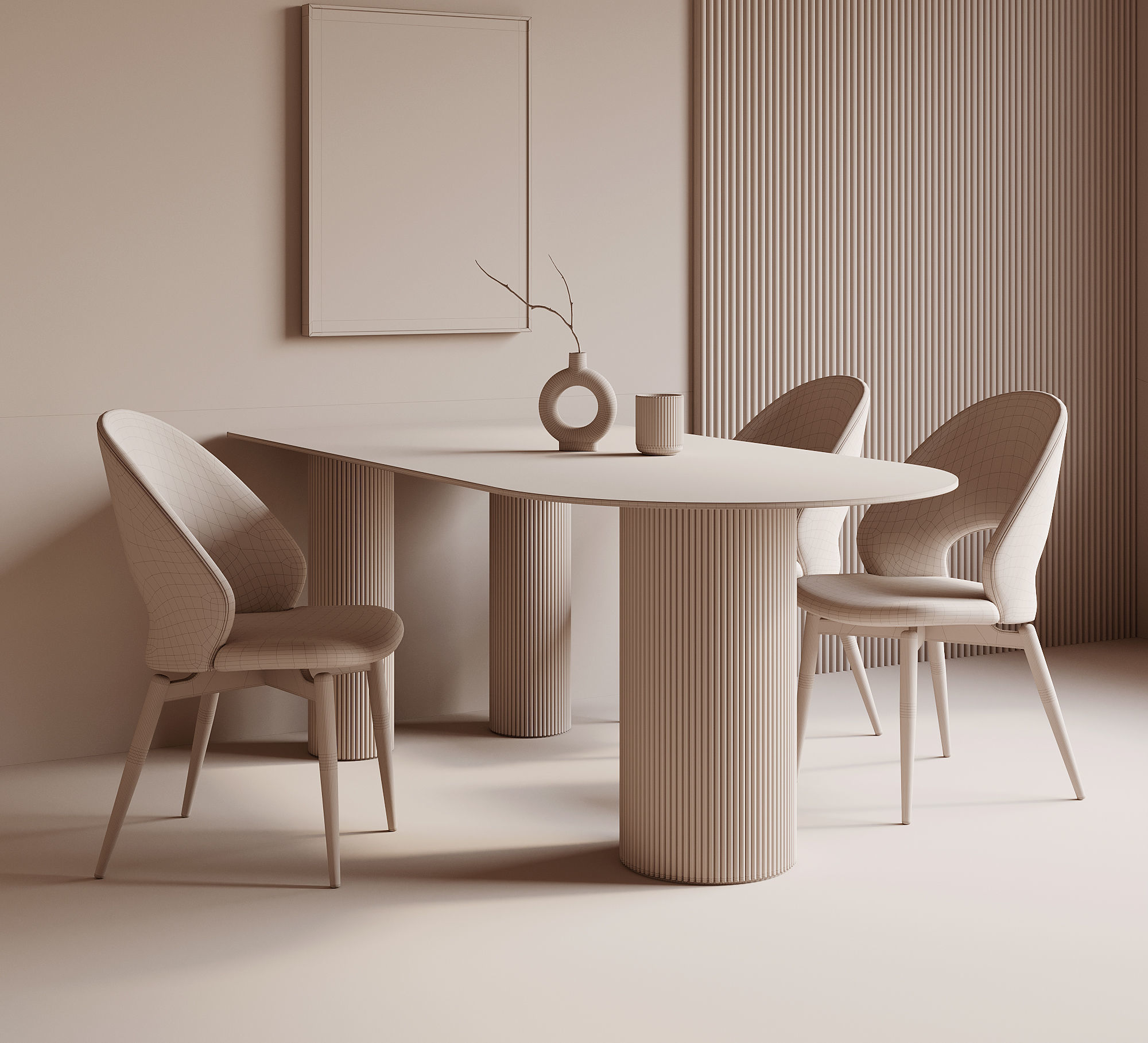 Dining Room Interior  ID406 3D model_2