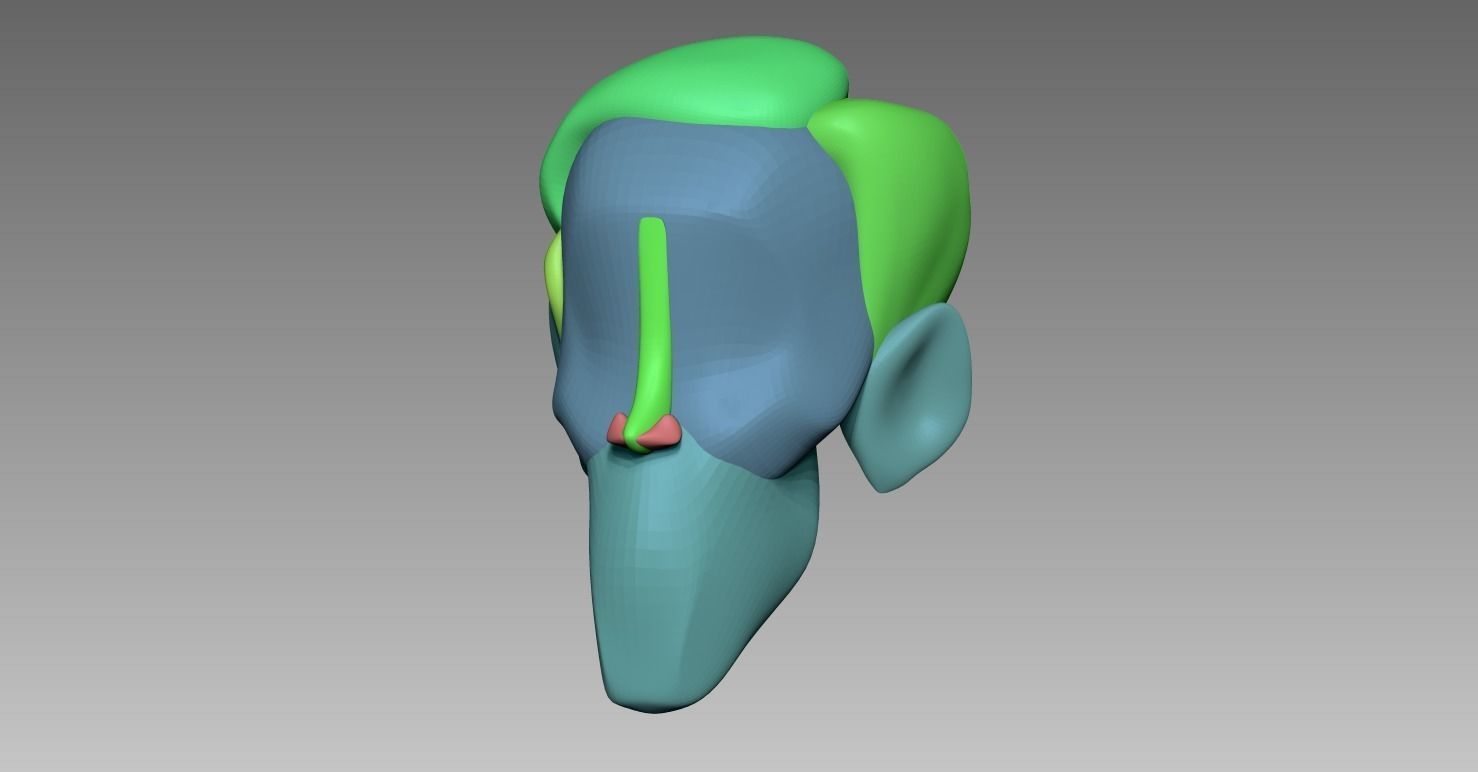 Collection of 5 Stylized Heads 3D model_7