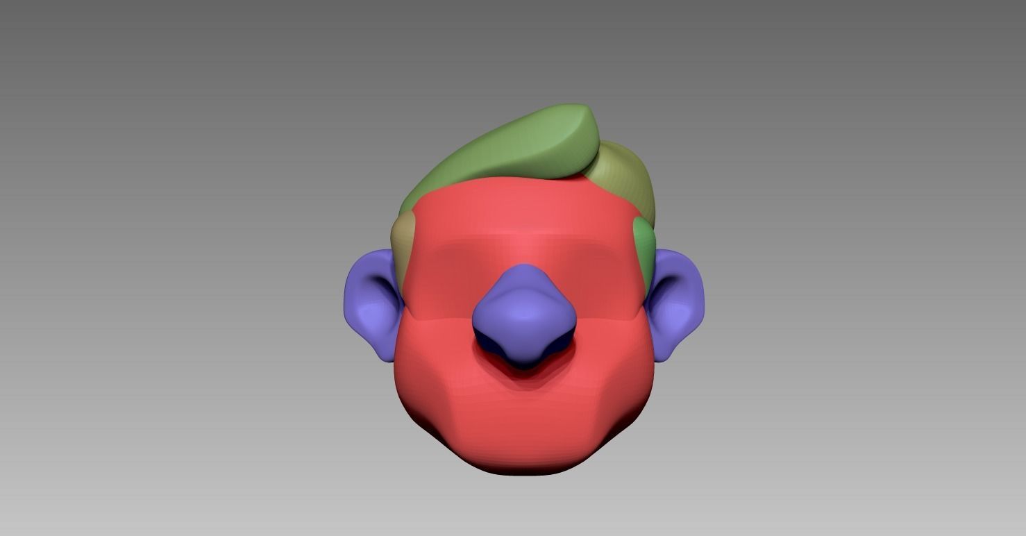 Collection of 5 Stylized Heads 3D model_2