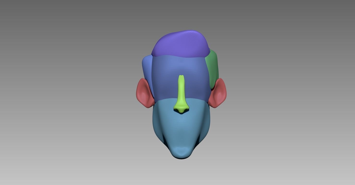 Collection of 5 Stylized Heads 3D model_1