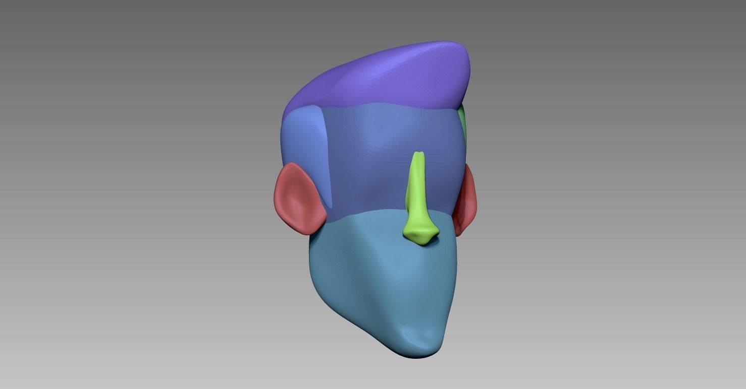 Collection of 5 Stylized Heads 3D model_12