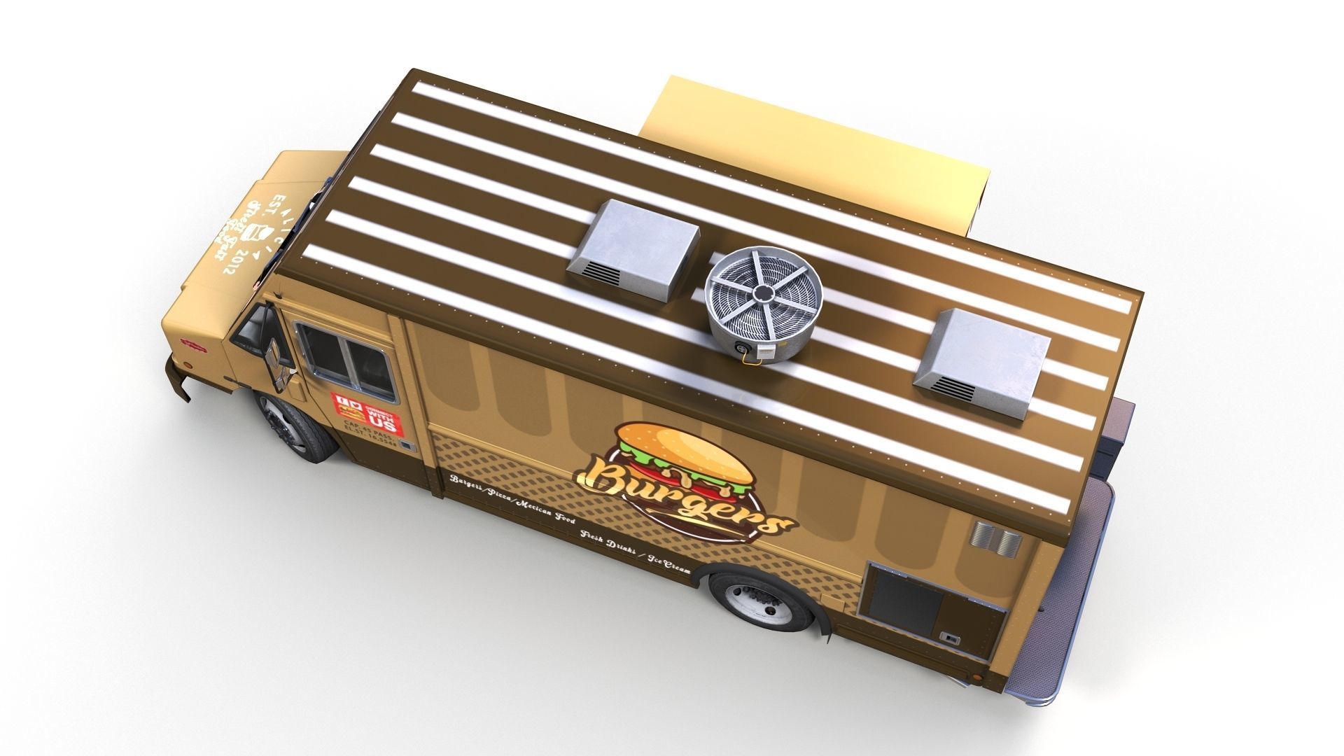 Freightlier food truck Low-poly 3D model_5