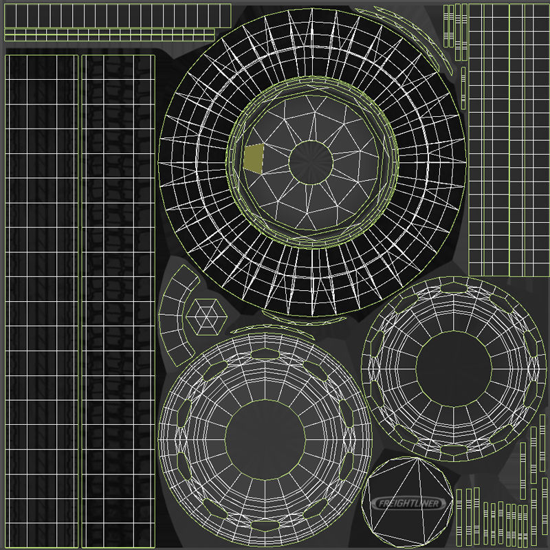 Freightlier food truck Low-poly 3D model_36