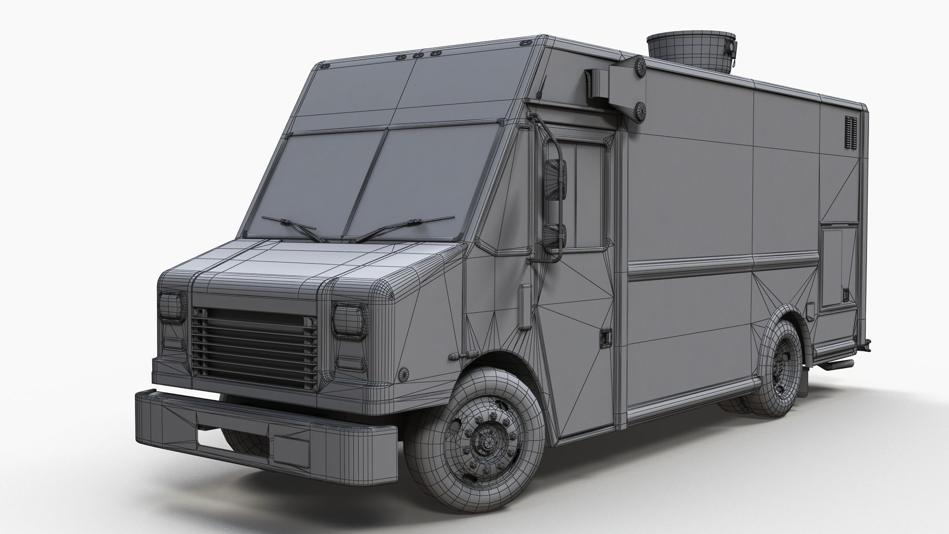 Freightlier food truck Low-poly 3D model_8