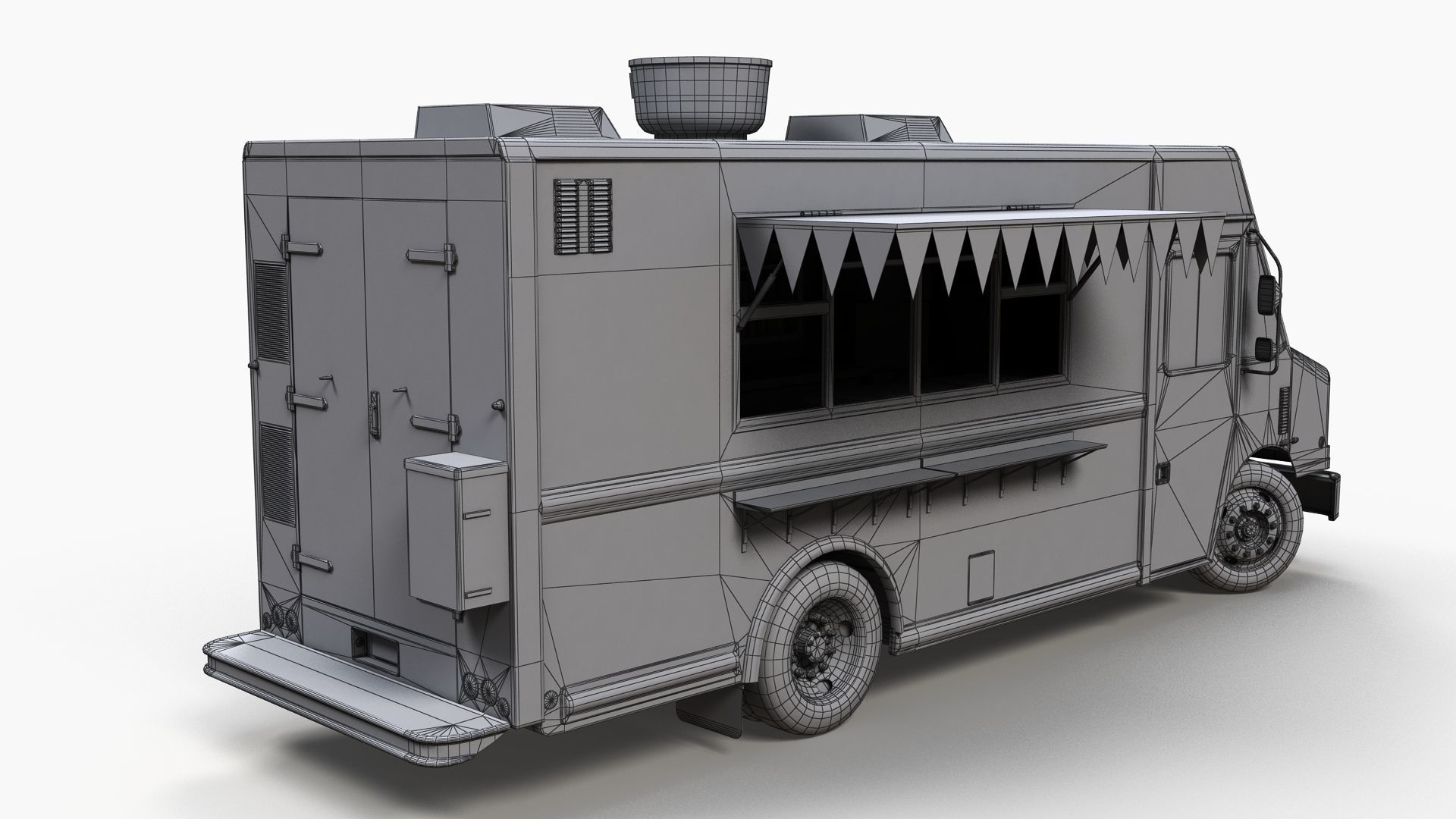 Freightlier food truck Low-poly 3D model_9