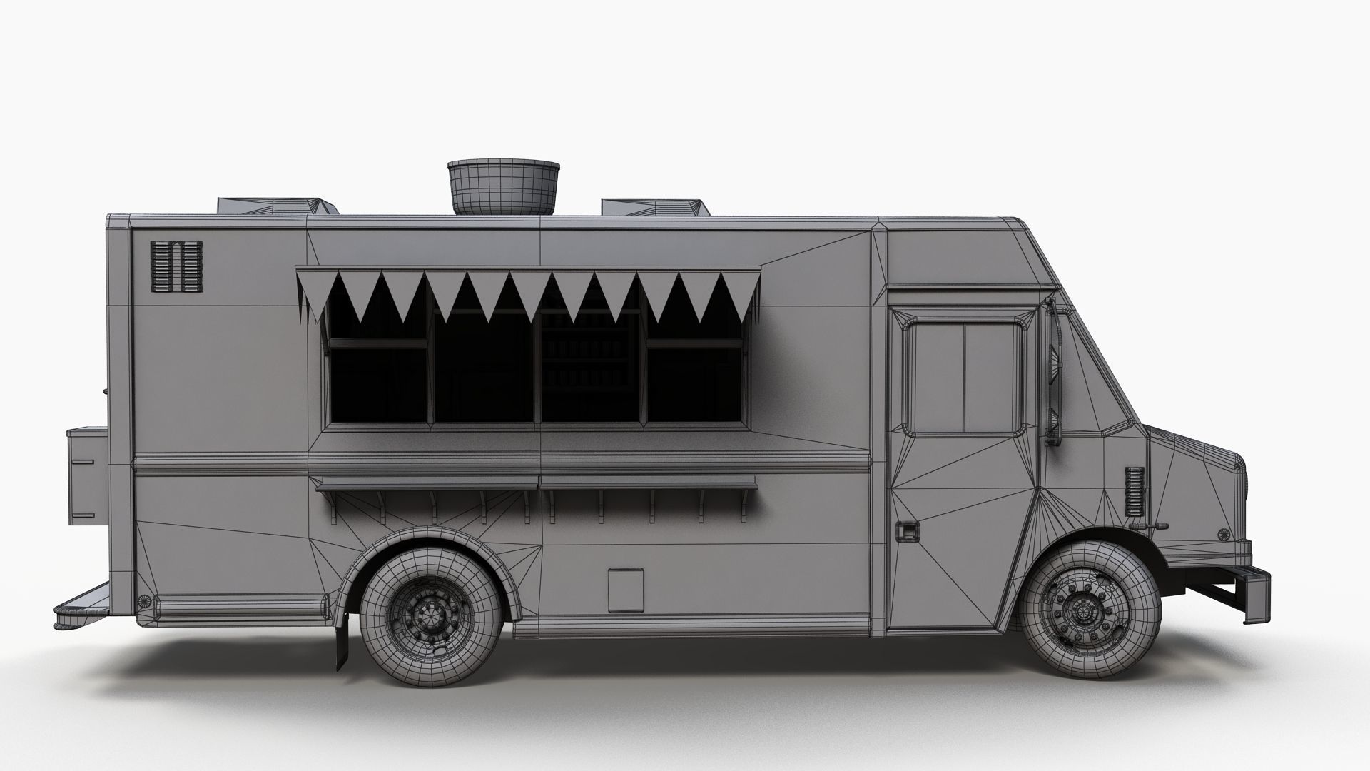 Freightlier food truck Low-poly 3D model_10