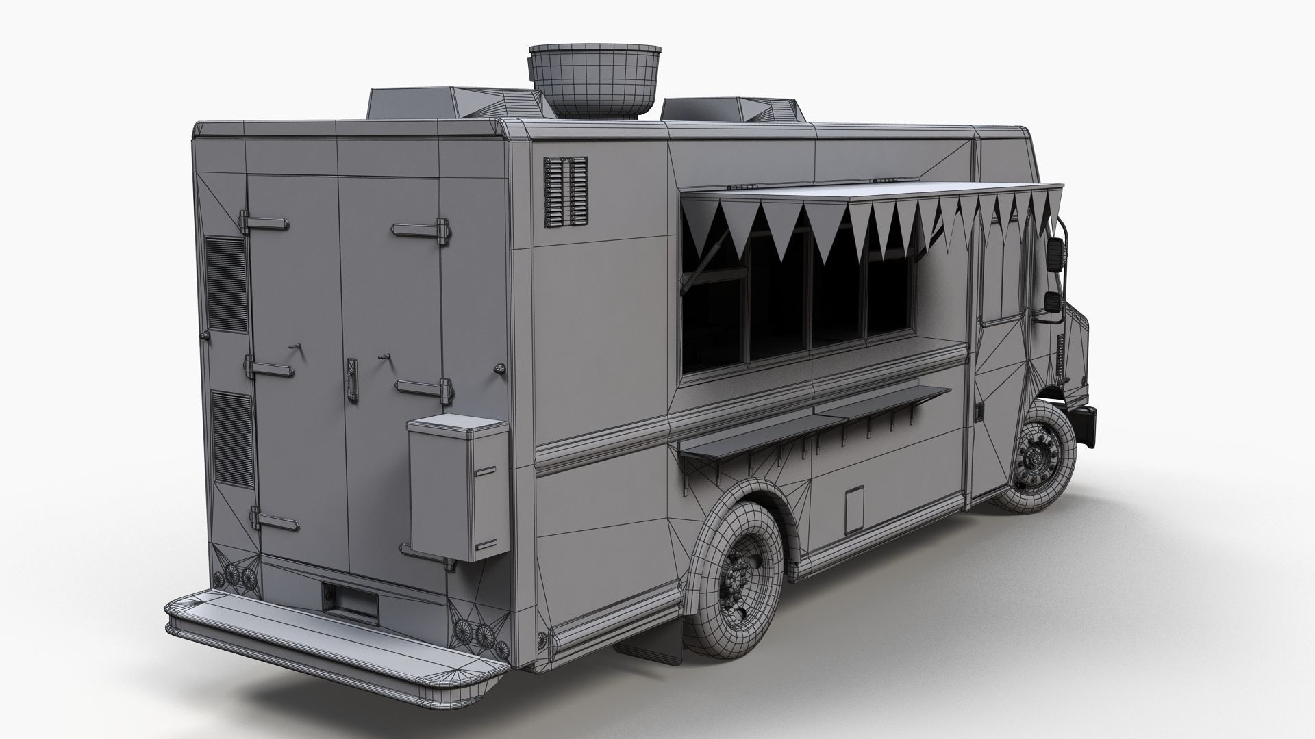Freightlier food truck Low-poly 3D model_13