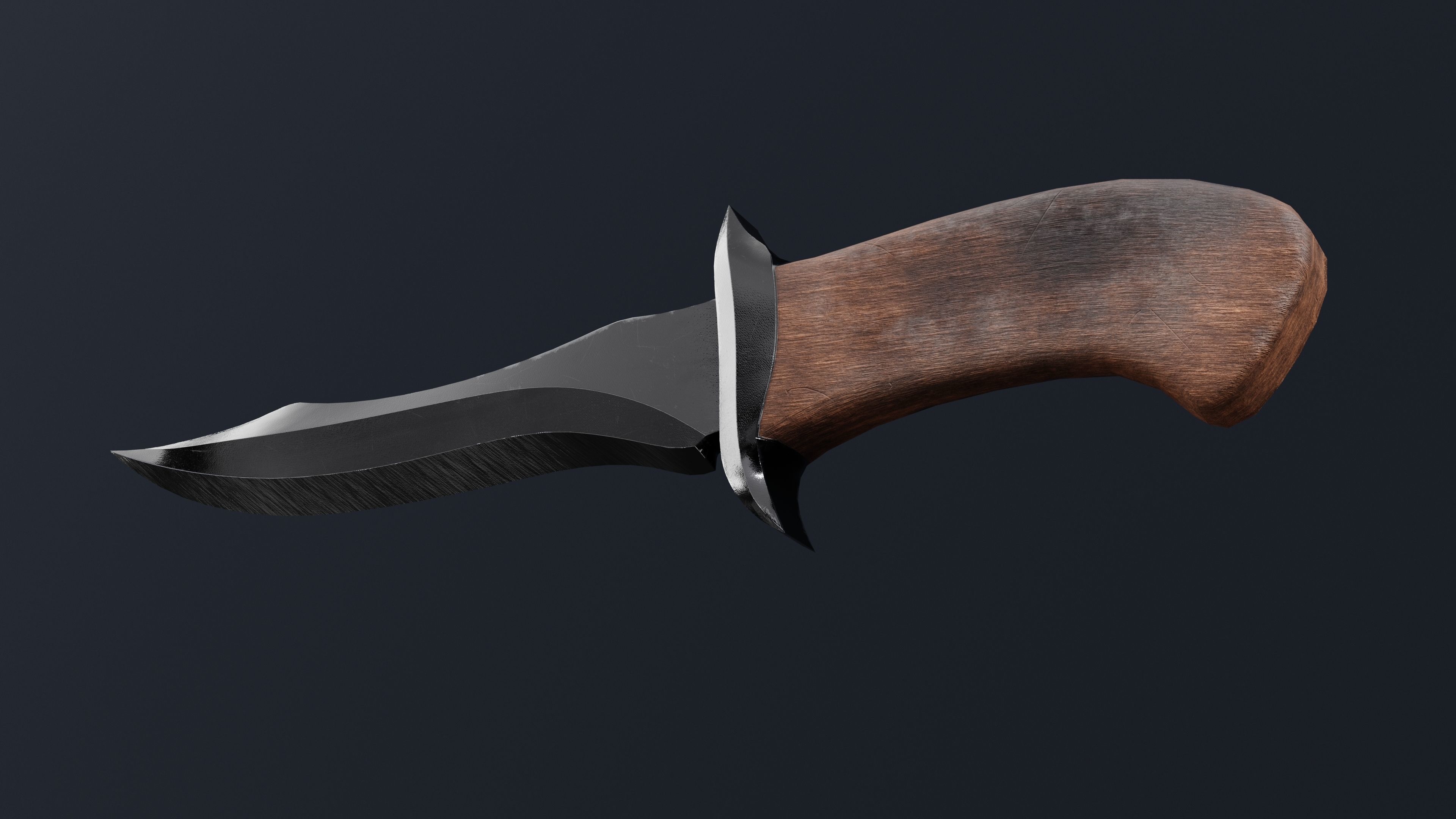 Combat knife Low-poly 3D model_1