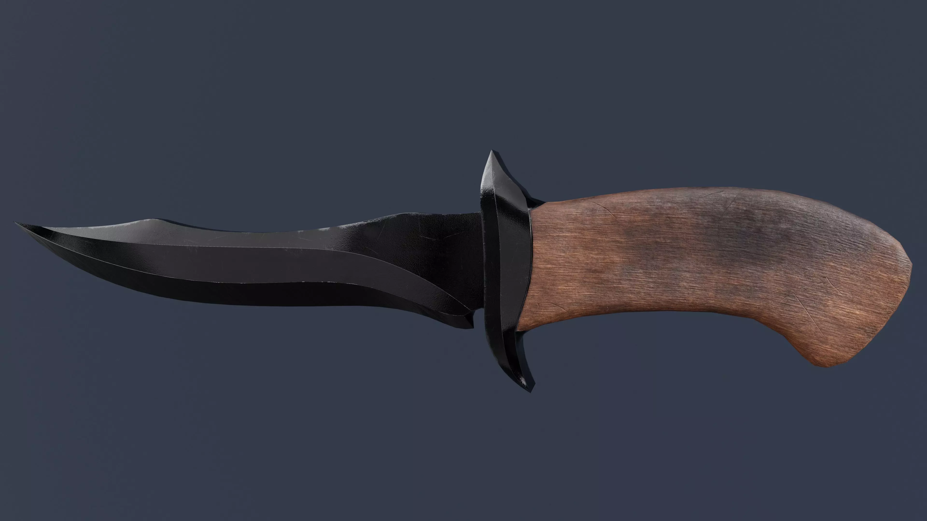Combat knife Low-poly 3D model_0