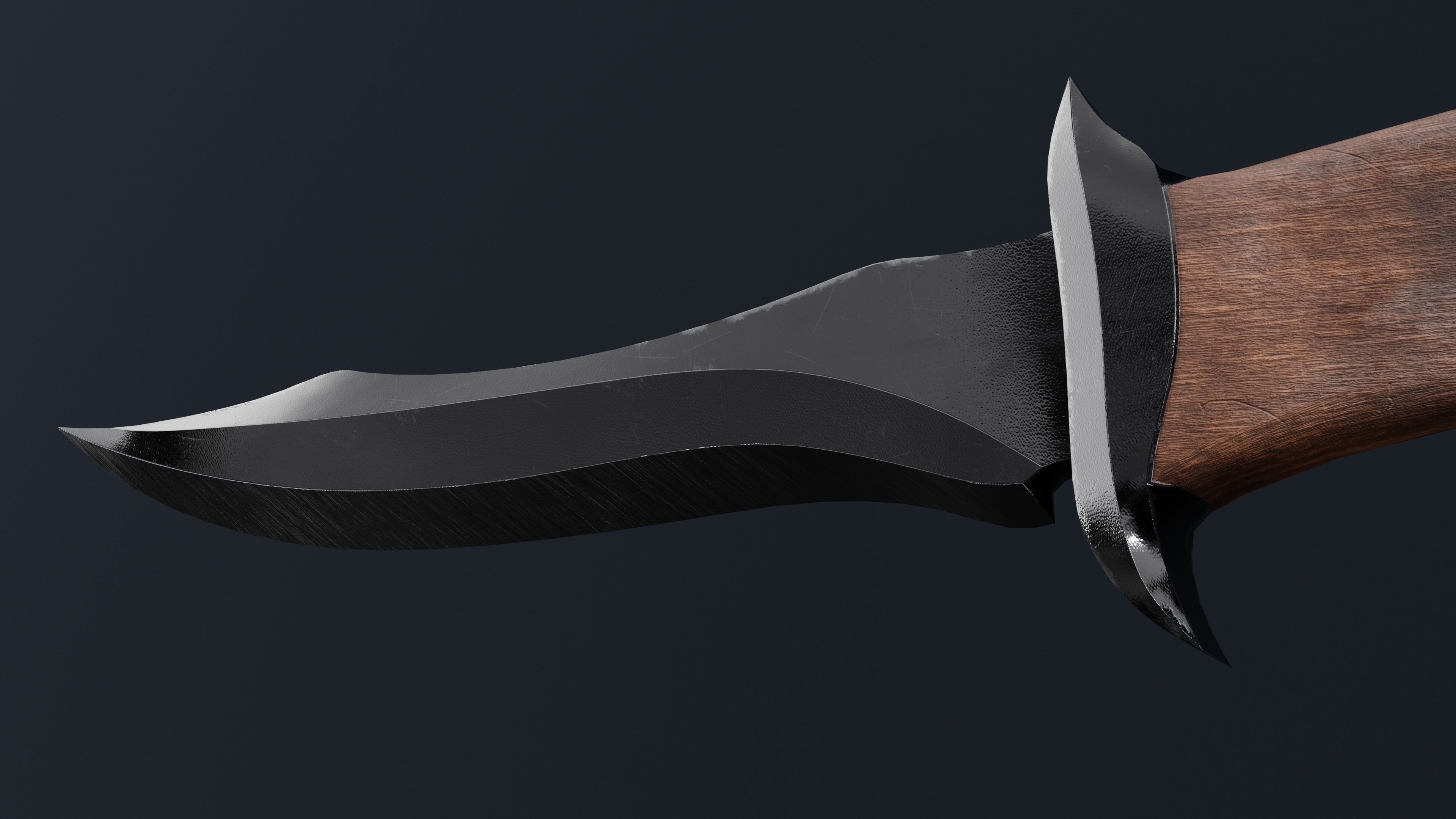 Combat knife Low-poly 3D model_2