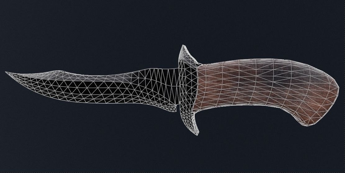 Combat knife Low-poly 3D model_7