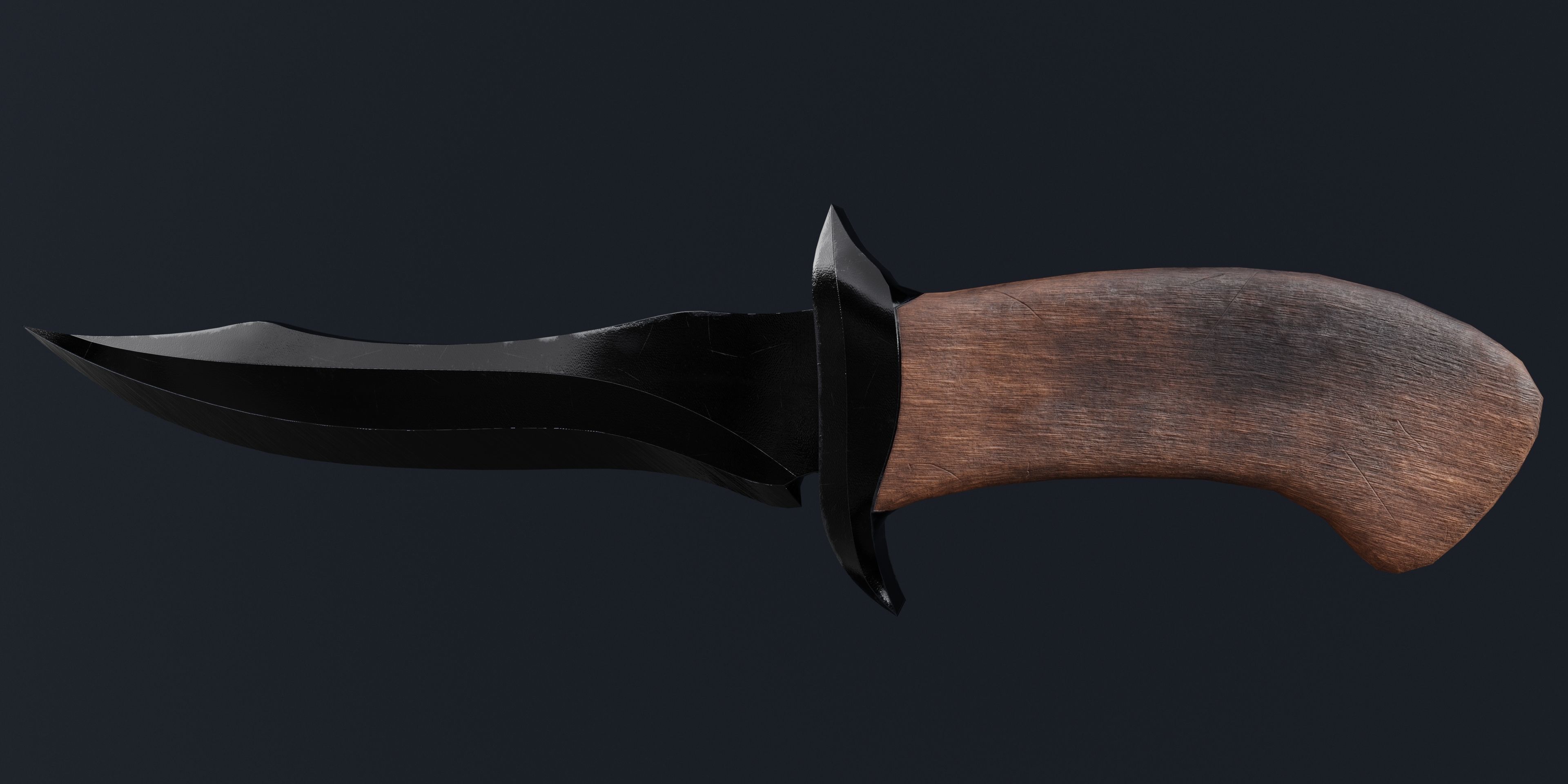 Combat knife Low-poly 3D model_4