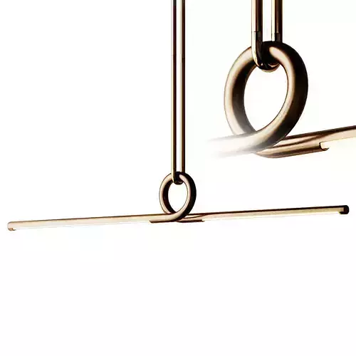 Beau Loop Brass Linear Pendant Light 3D model