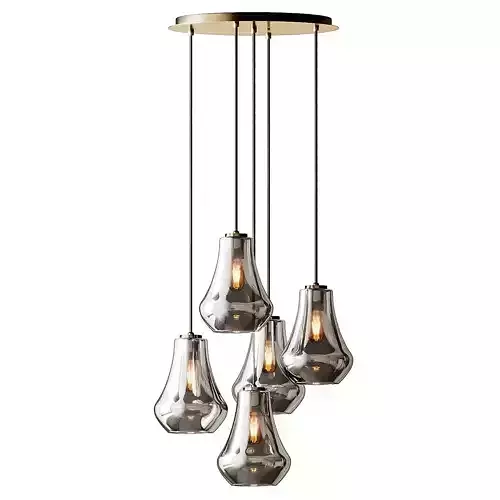 Arren Brass Round 5-Light Pendant  3D model