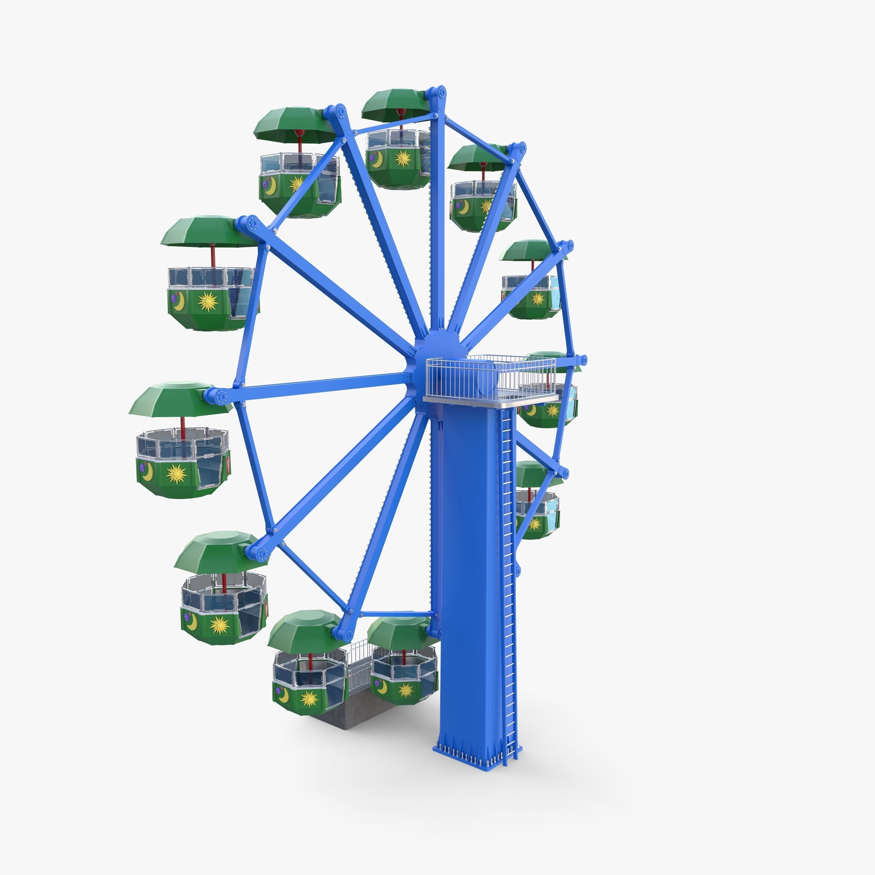 Ferris wheel v2 Low-poly 3D model_3