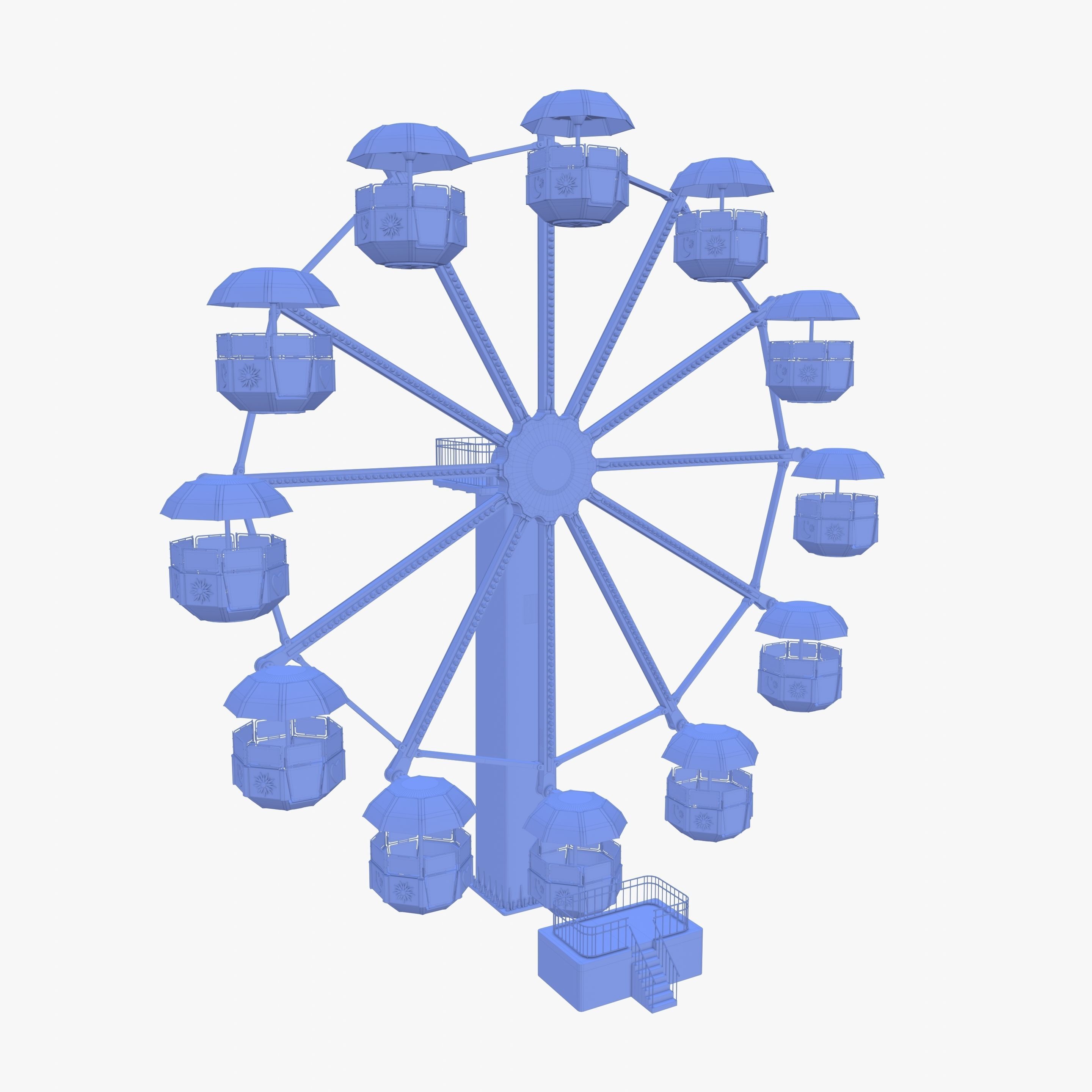 Ferris wheel v2 Low-poly 3D model_22