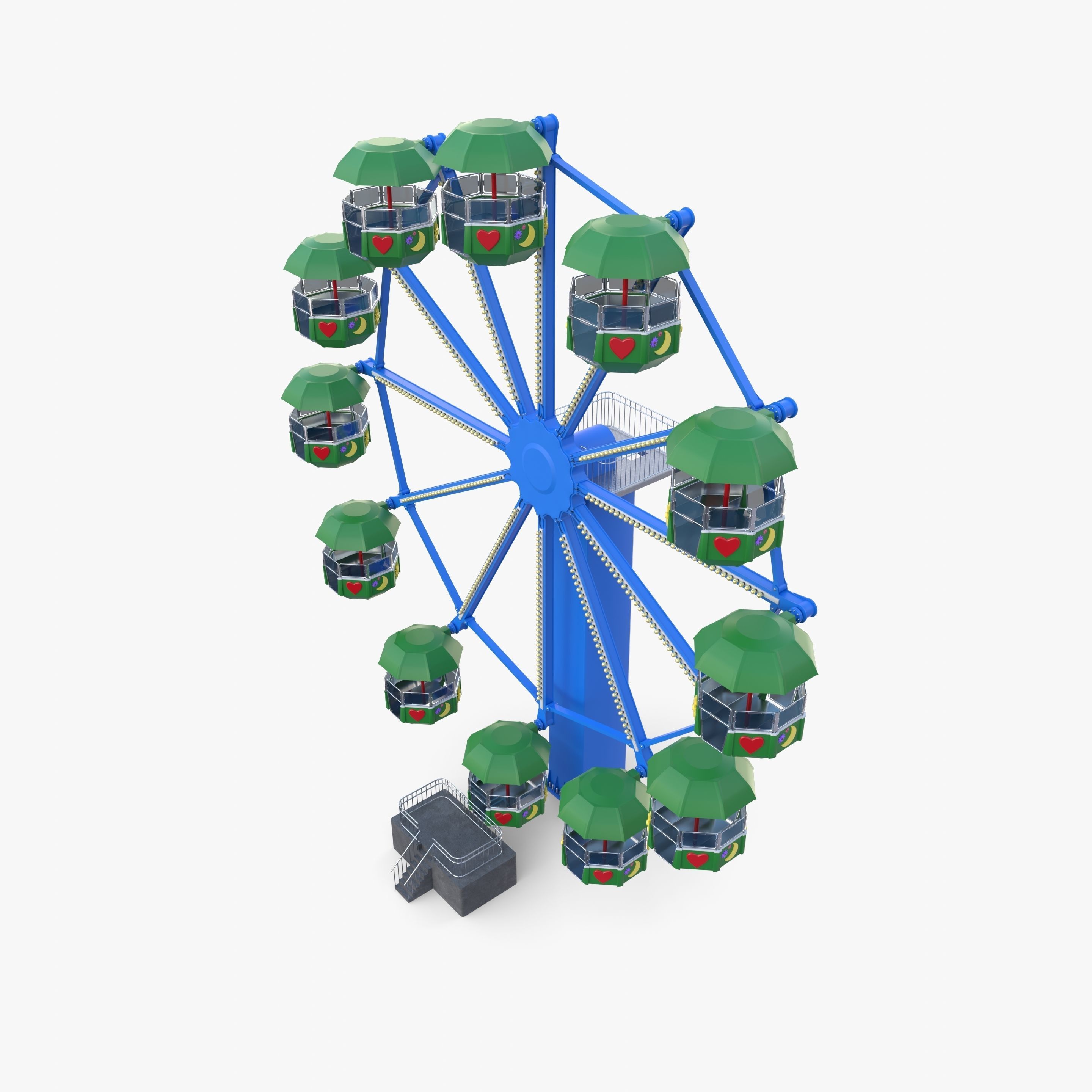 Ferris wheel v2 Low-poly 3D model_8