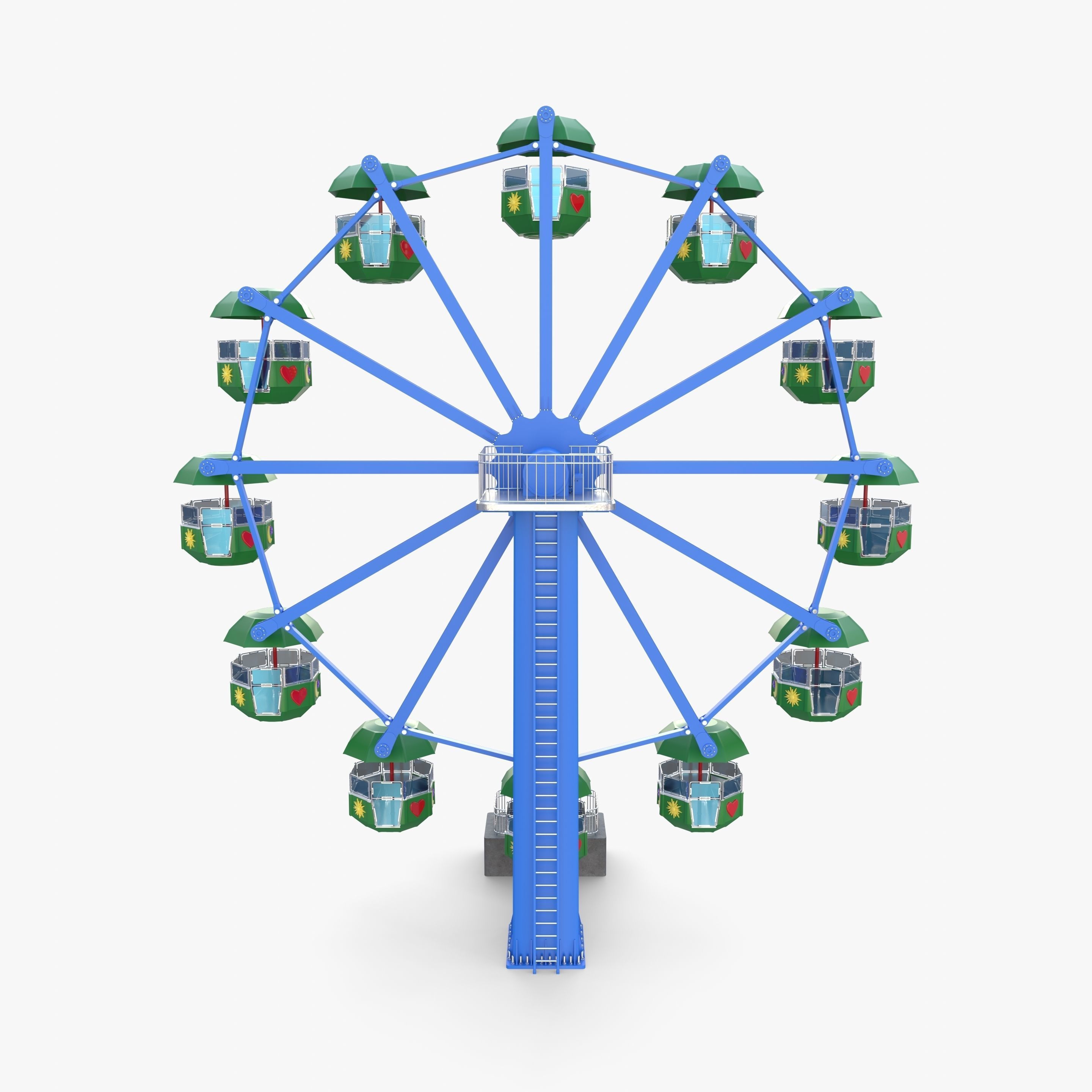 Ferris wheel v2 Low-poly 3D model_4
