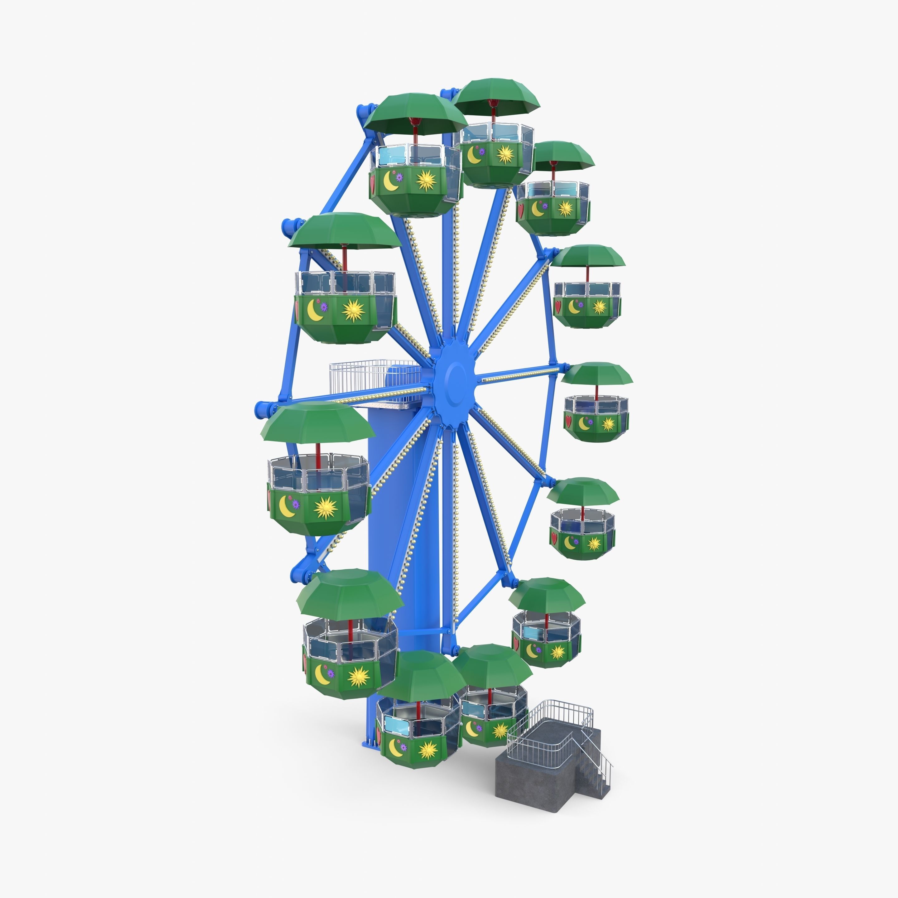 Ferris wheel v2 Low-poly 3D model_6