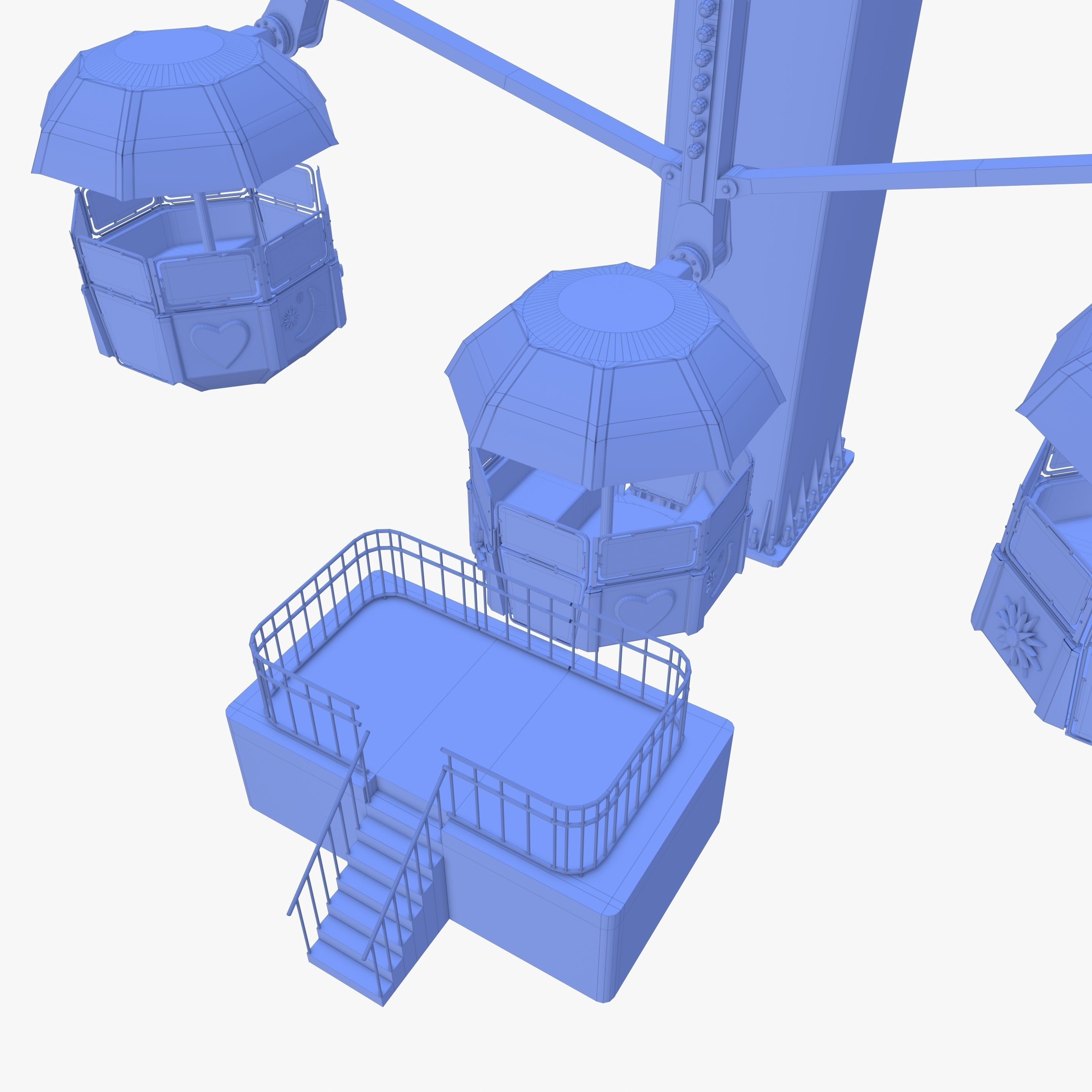 Ferris wheel v2 Low-poly 3D model_26