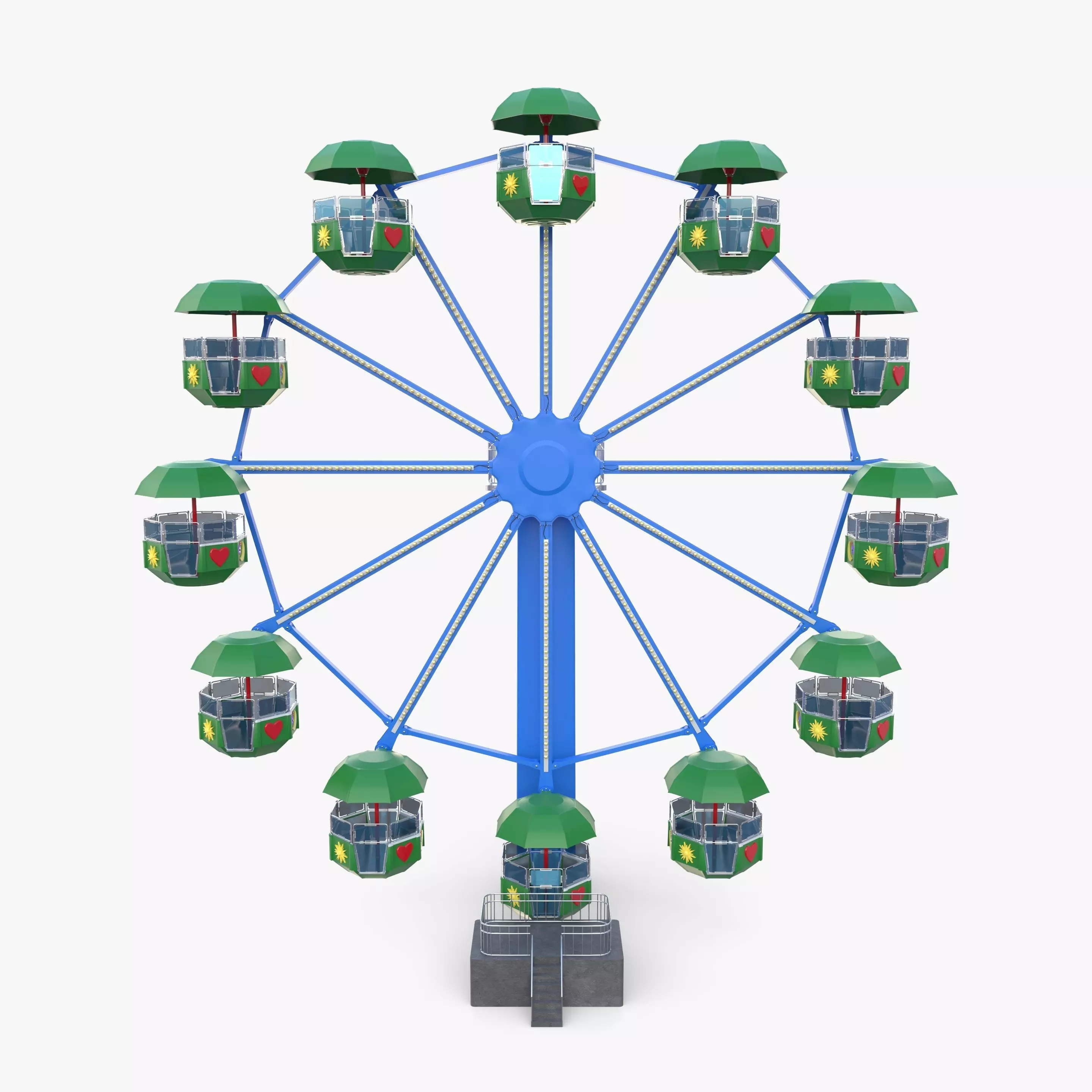 Ferris wheel v2 Low-poly 3D model_0