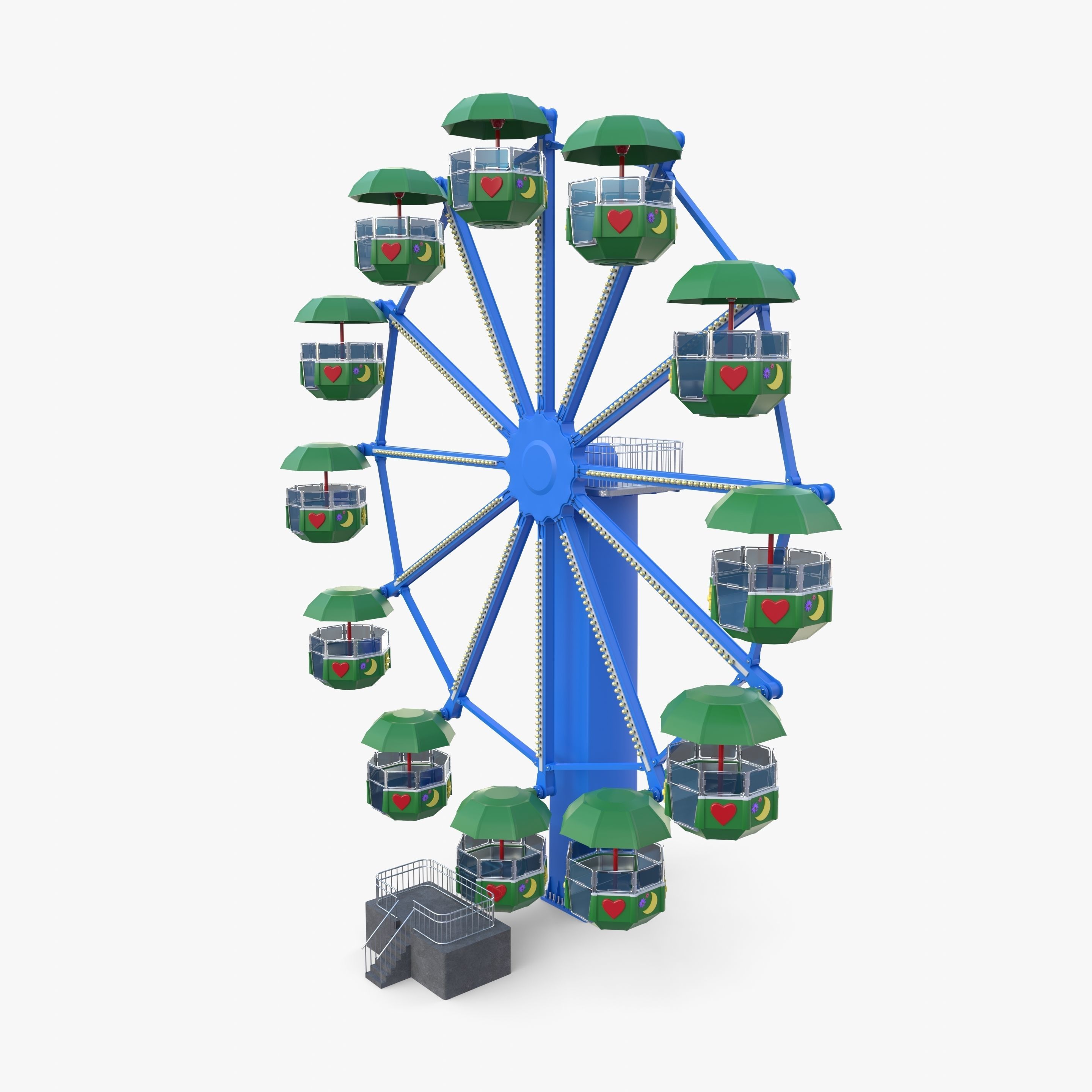 Ferris wheel v2 Low-poly 3D model_1