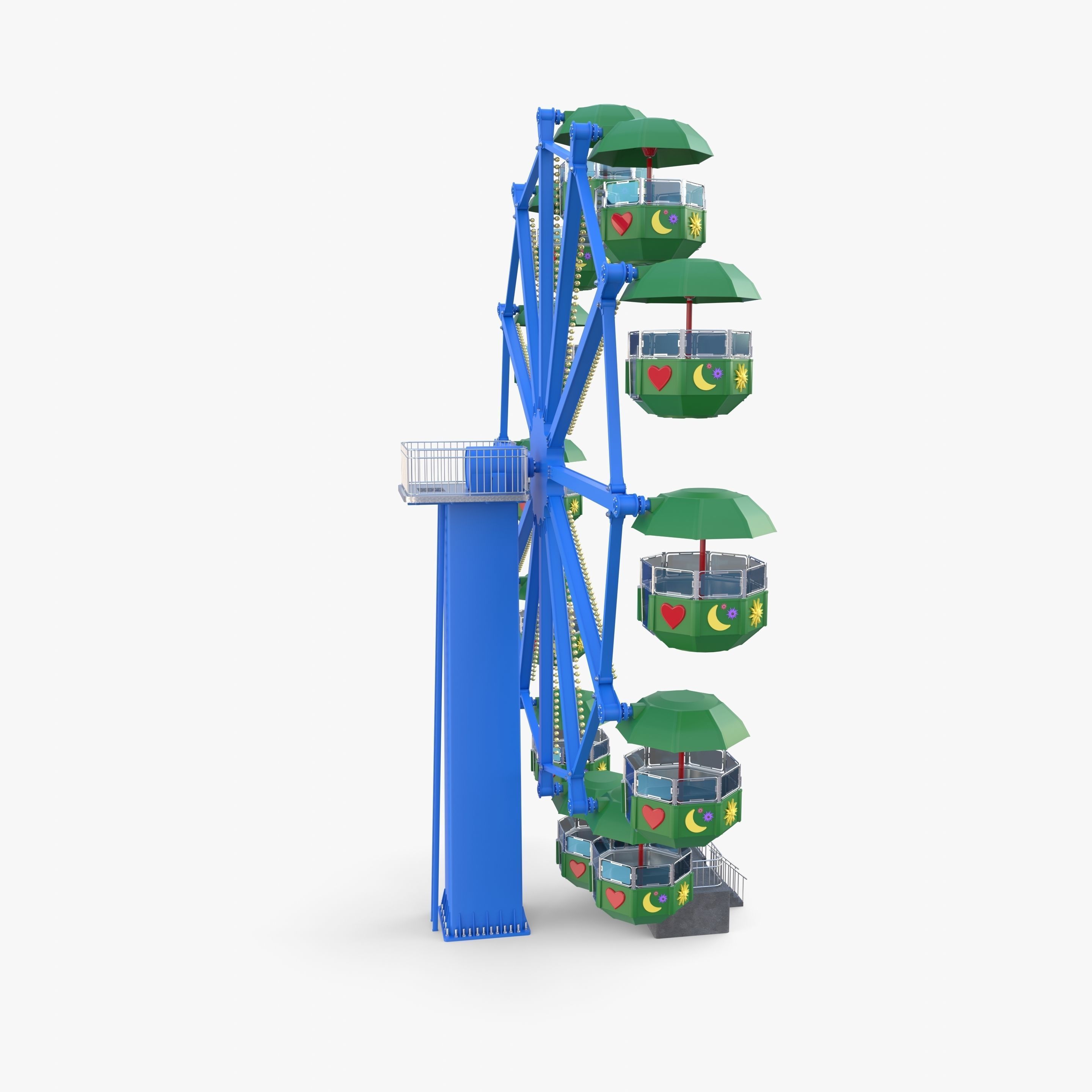 Ferris wheel v2 Low-poly 3D model_5
