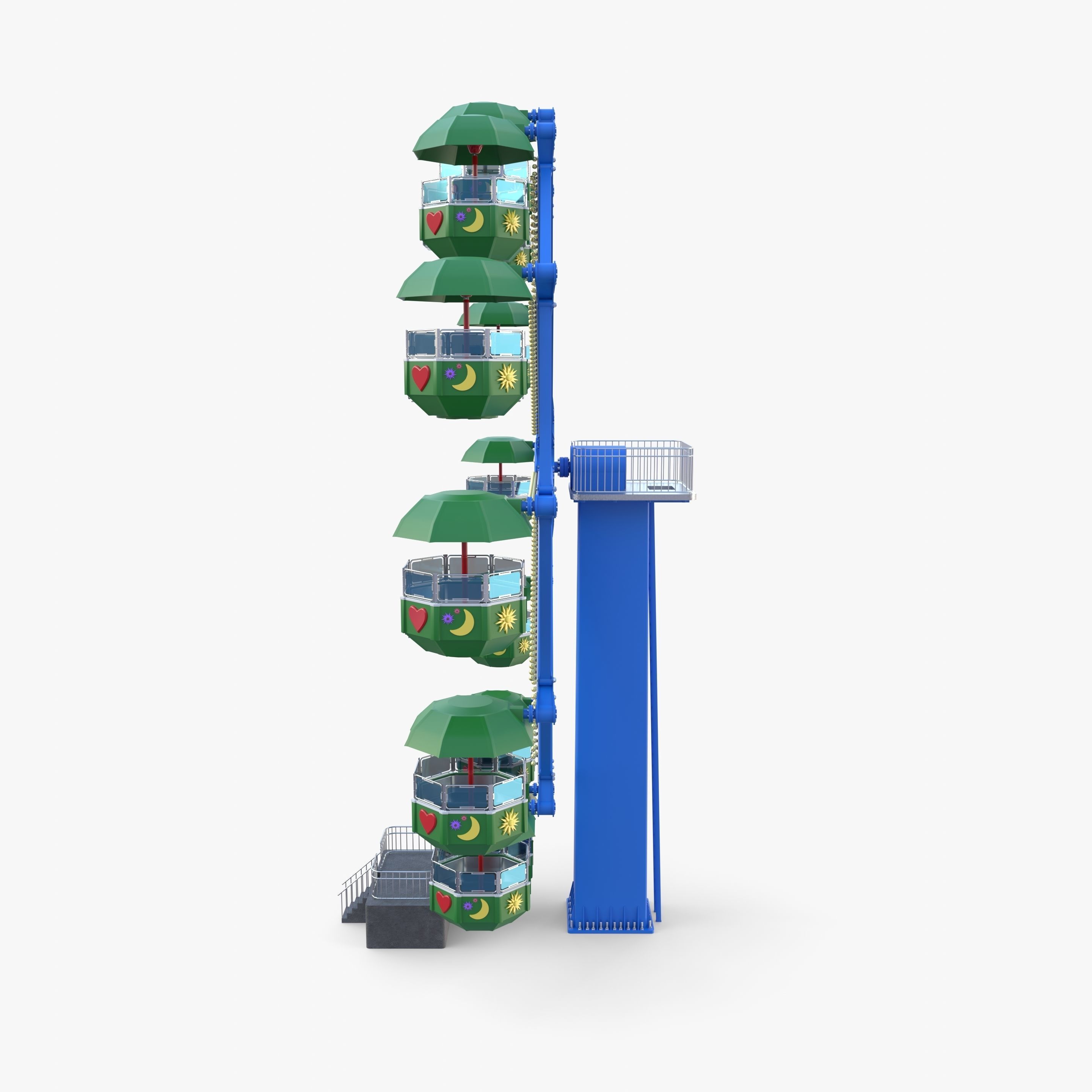 Ferris wheel v2 Low-poly 3D model_2