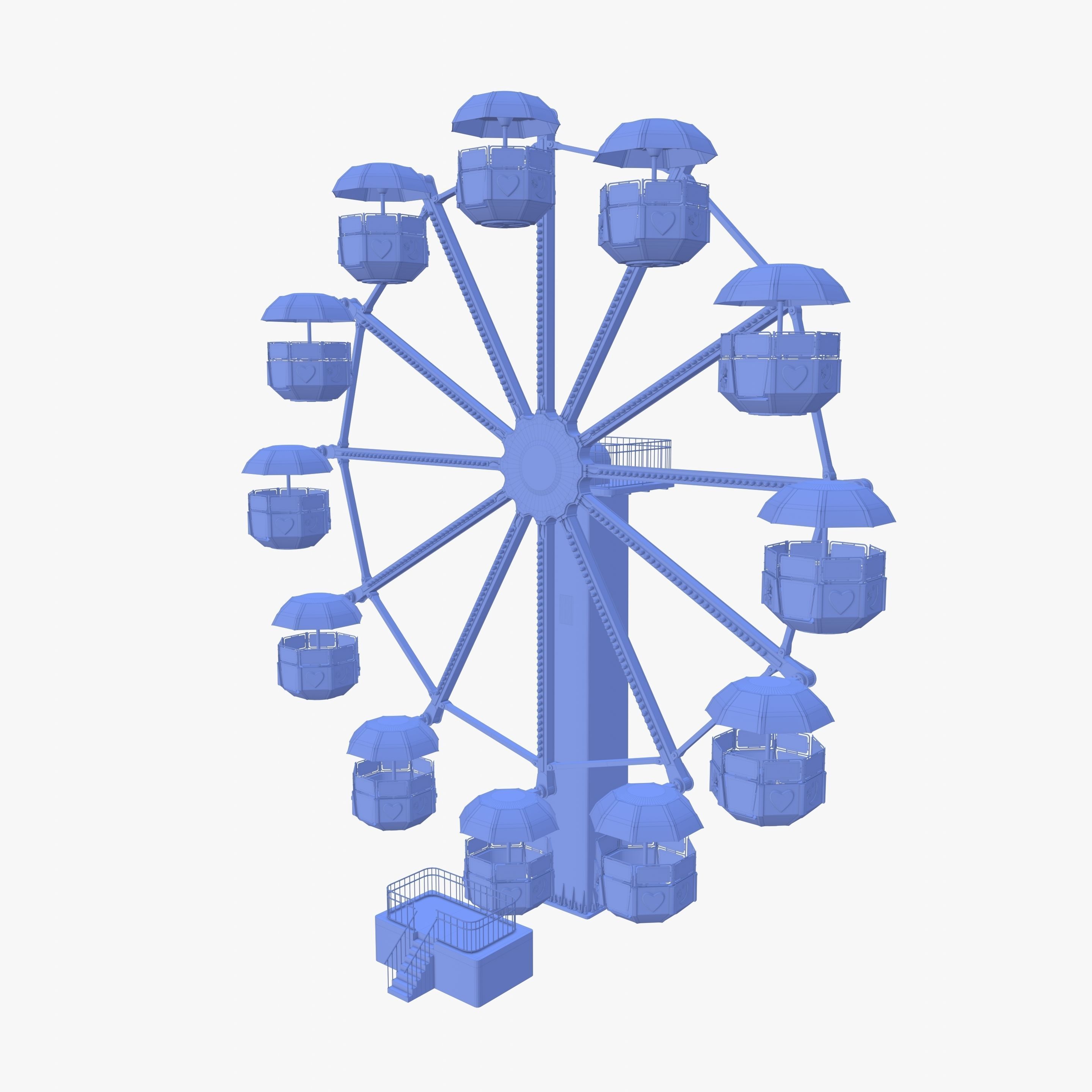 Ferris wheel v2 Low-poly 3D model_16