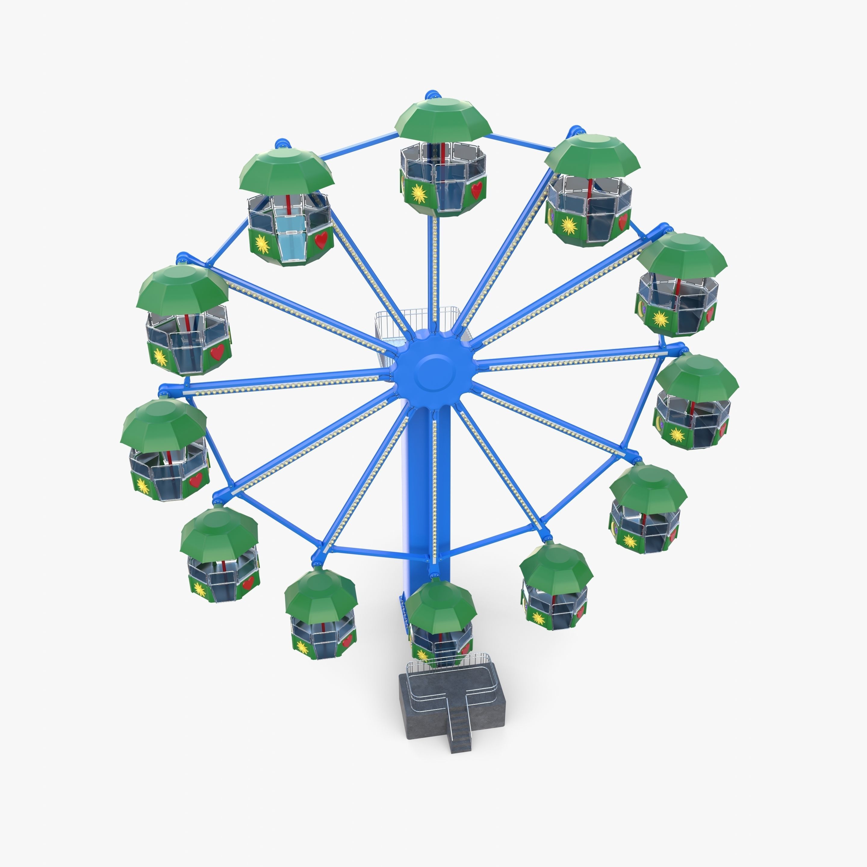 Ferris wheel v2 Low-poly 3D model_10