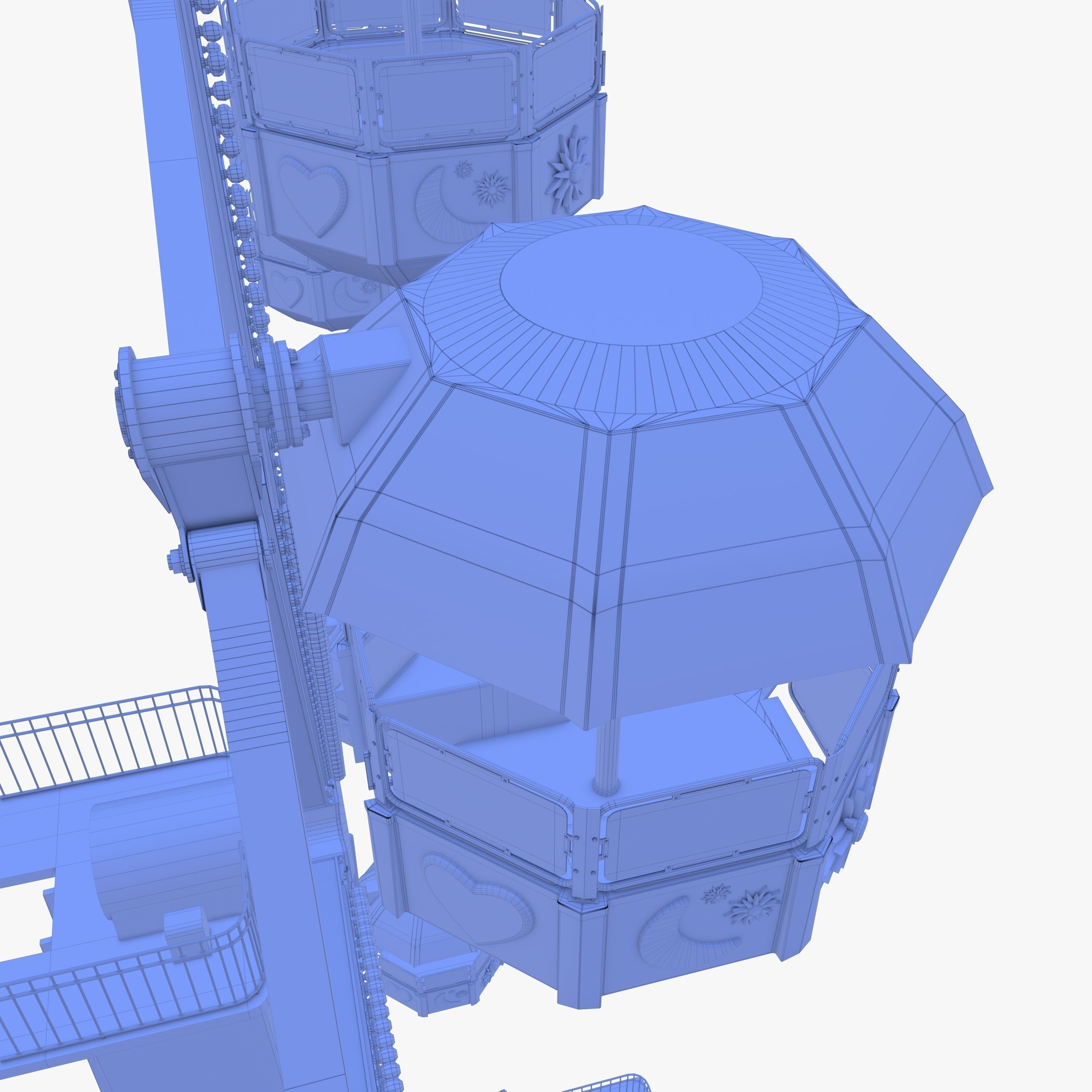 Ferris wheel v2 Low-poly 3D model_29