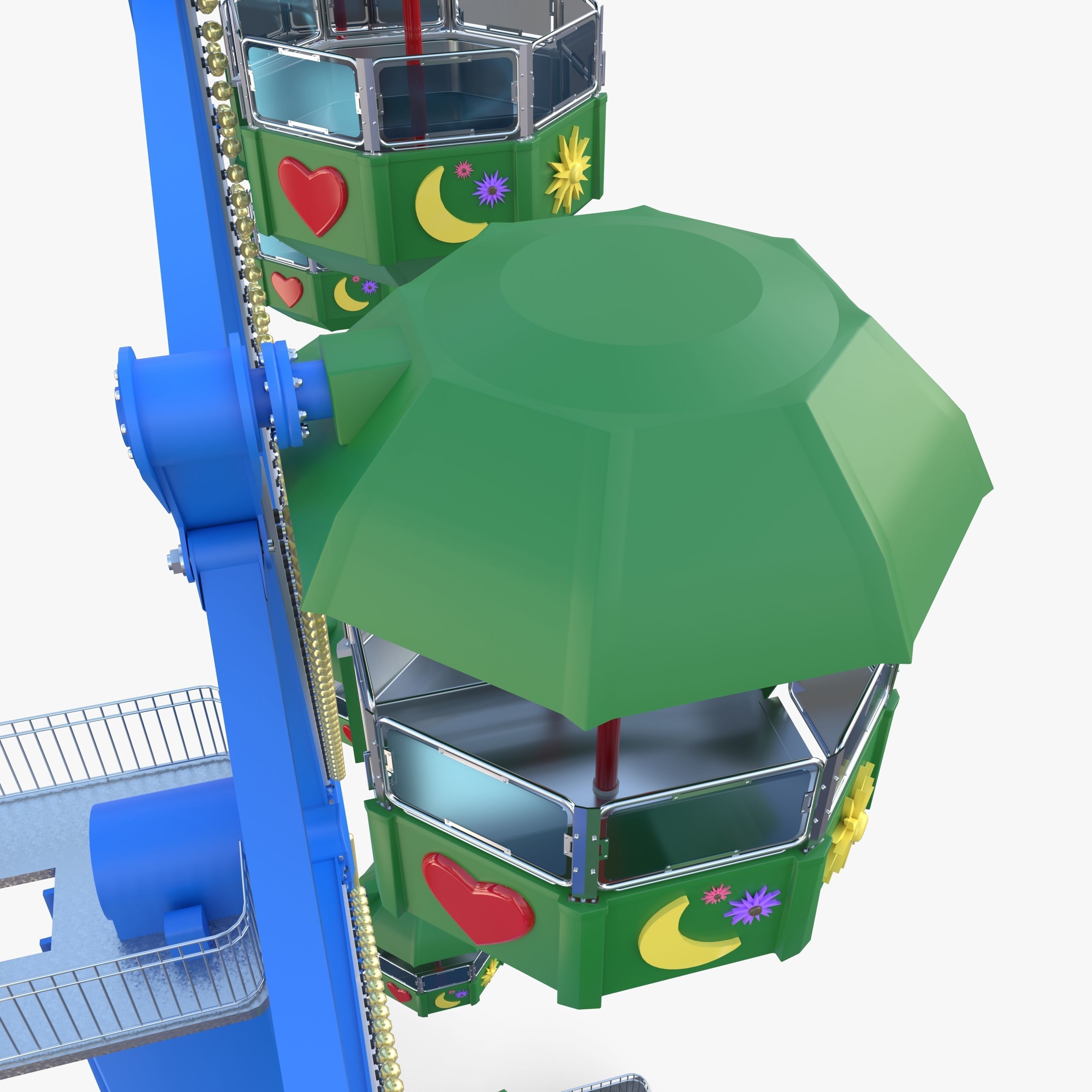 Ferris wheel v2 Low-poly 3D model_14